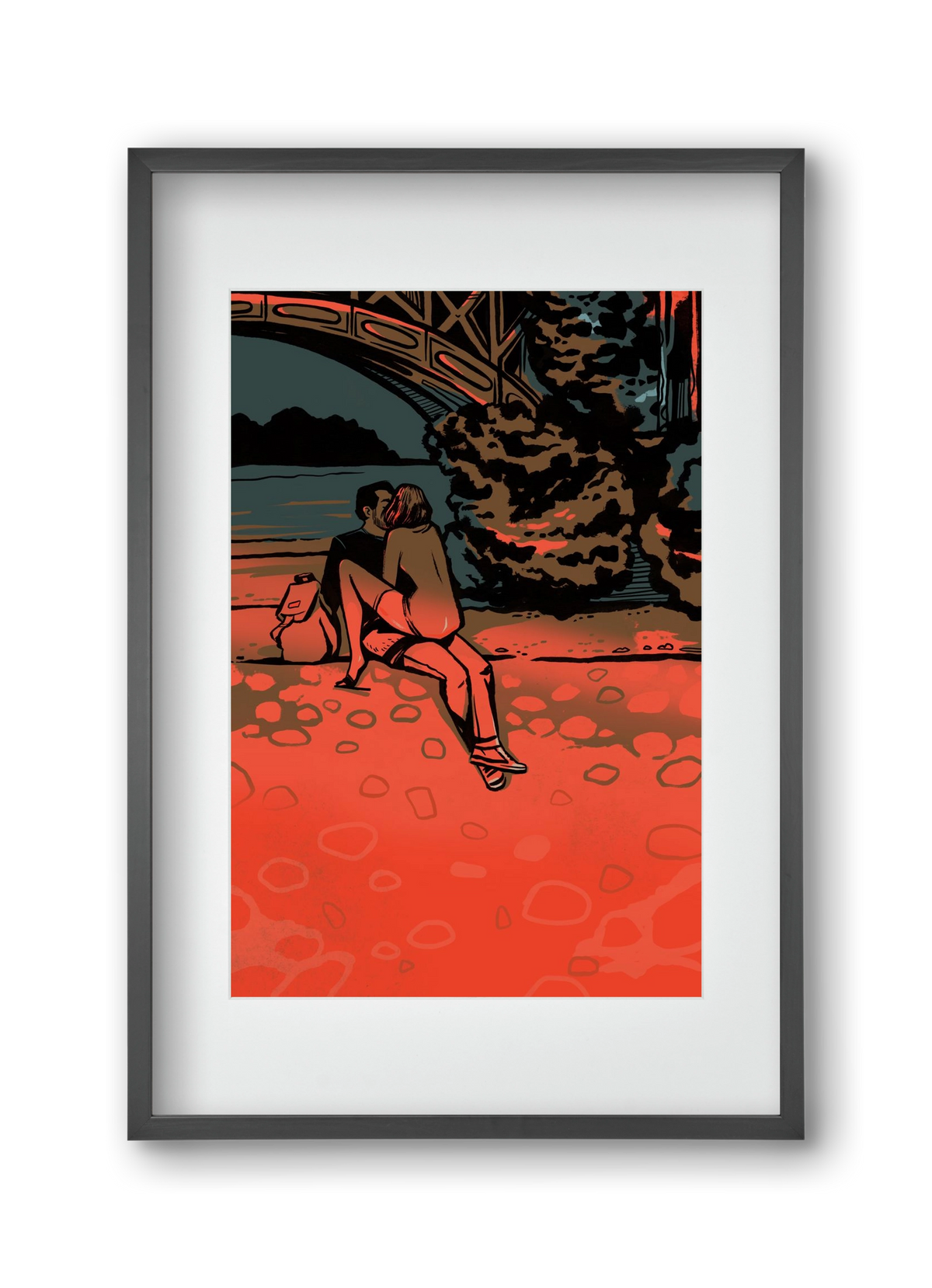 Margitsziget (B sorozat), 30x45 cm (20x30 cm), Fekete keret, paszpartuval