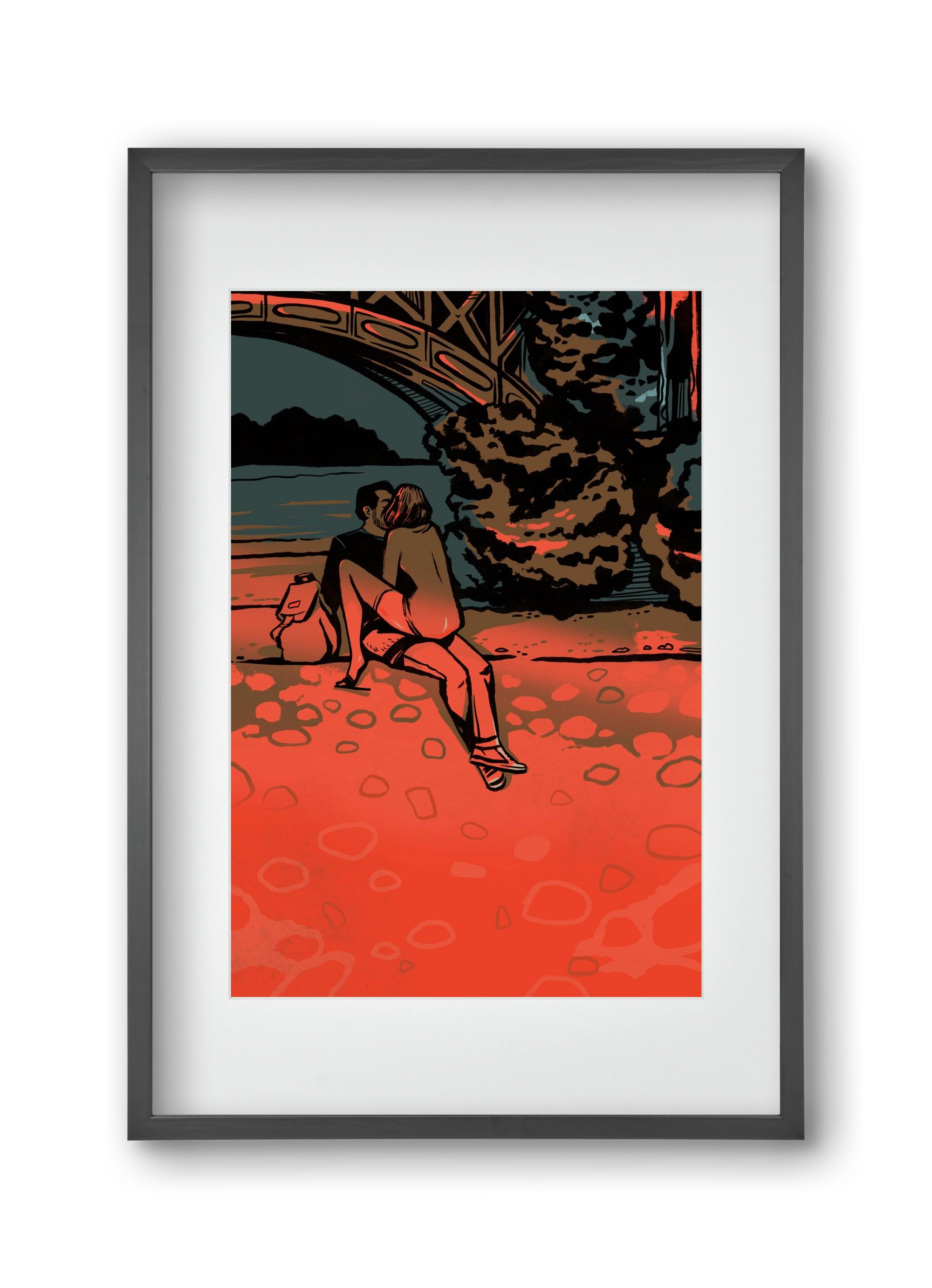 Margitsziget (B sorozat), 30x45 cm (20x30 cm), Fekete keret, paszpartuval