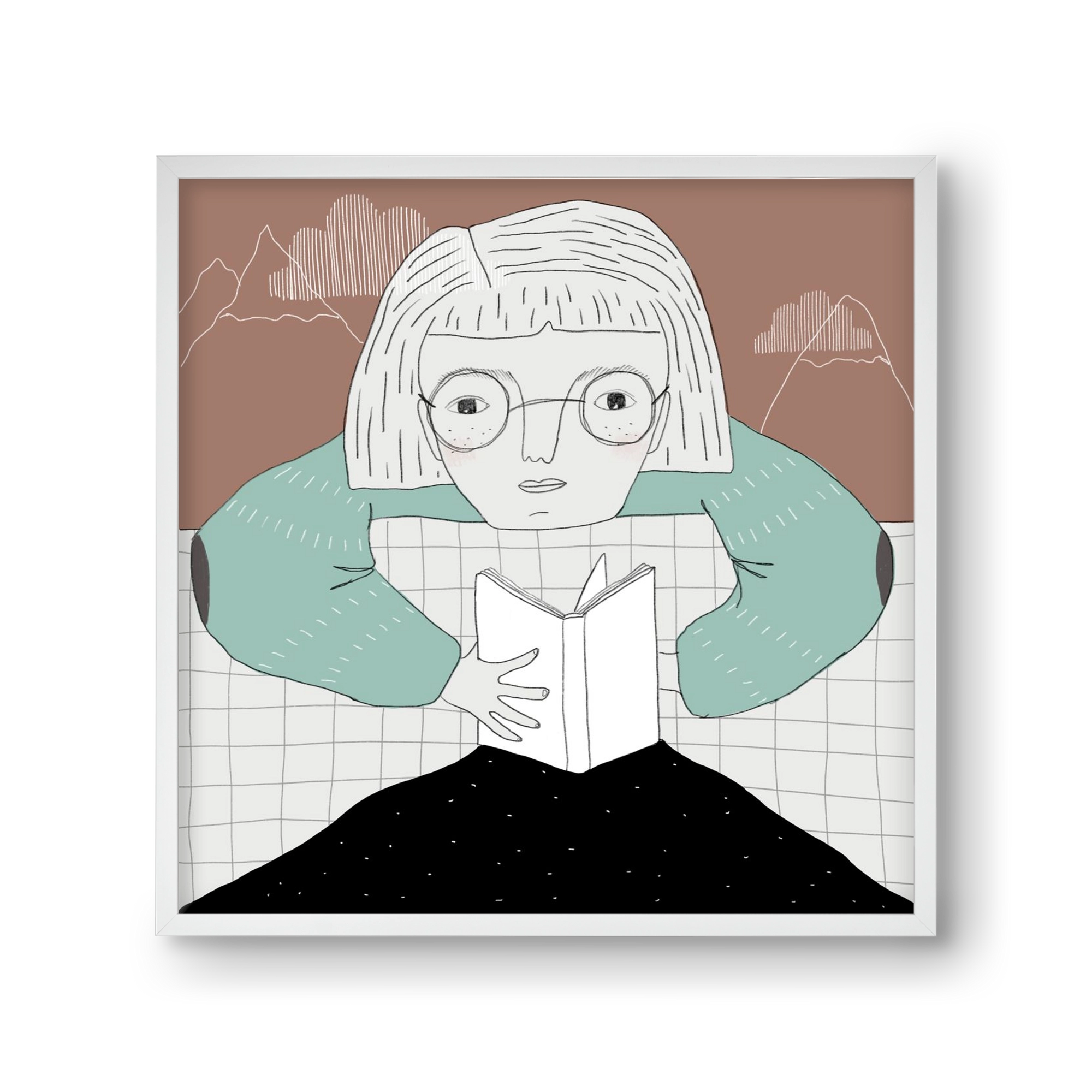 Az Olvasó, 30x30 cm (30x30 cm), Fehér keret