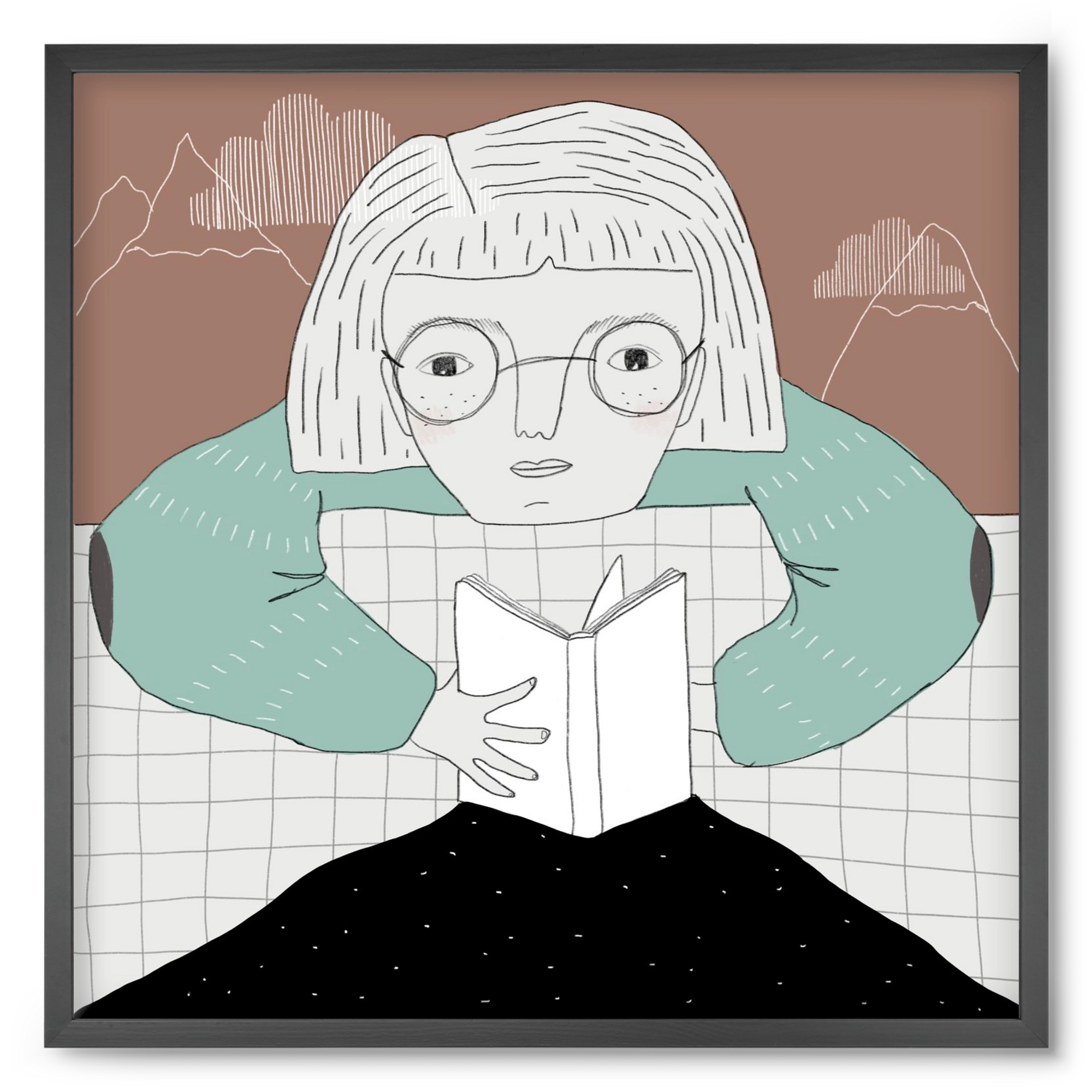 Az Olvasó, 50x50 cm (50x50 cm), Fekete keret