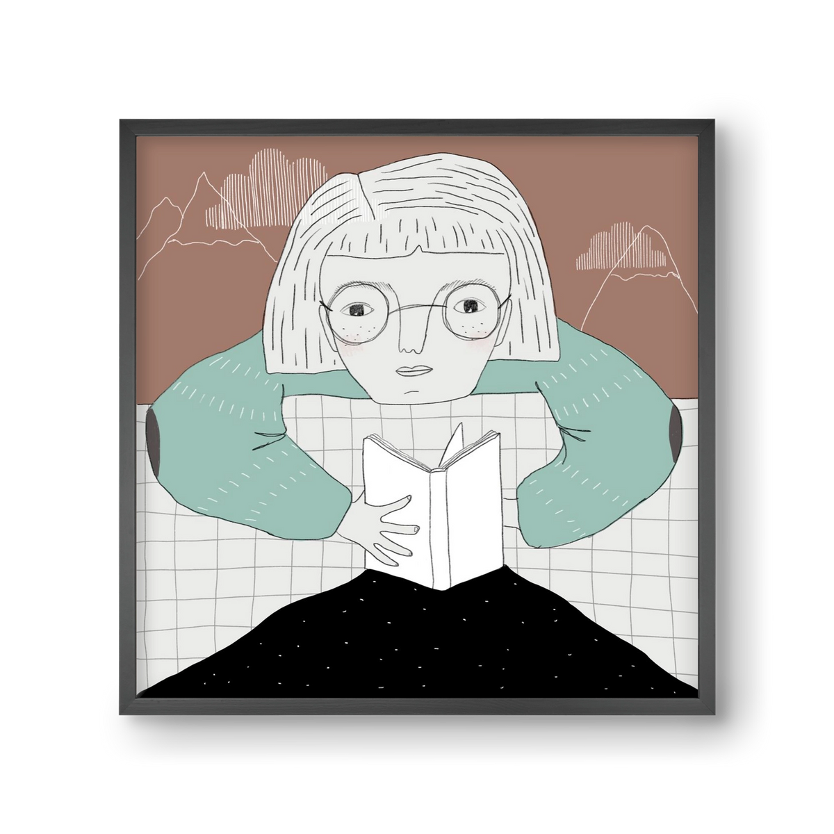 Az Olvasó, 30x30 cm (30x30 cm), Fekete keret