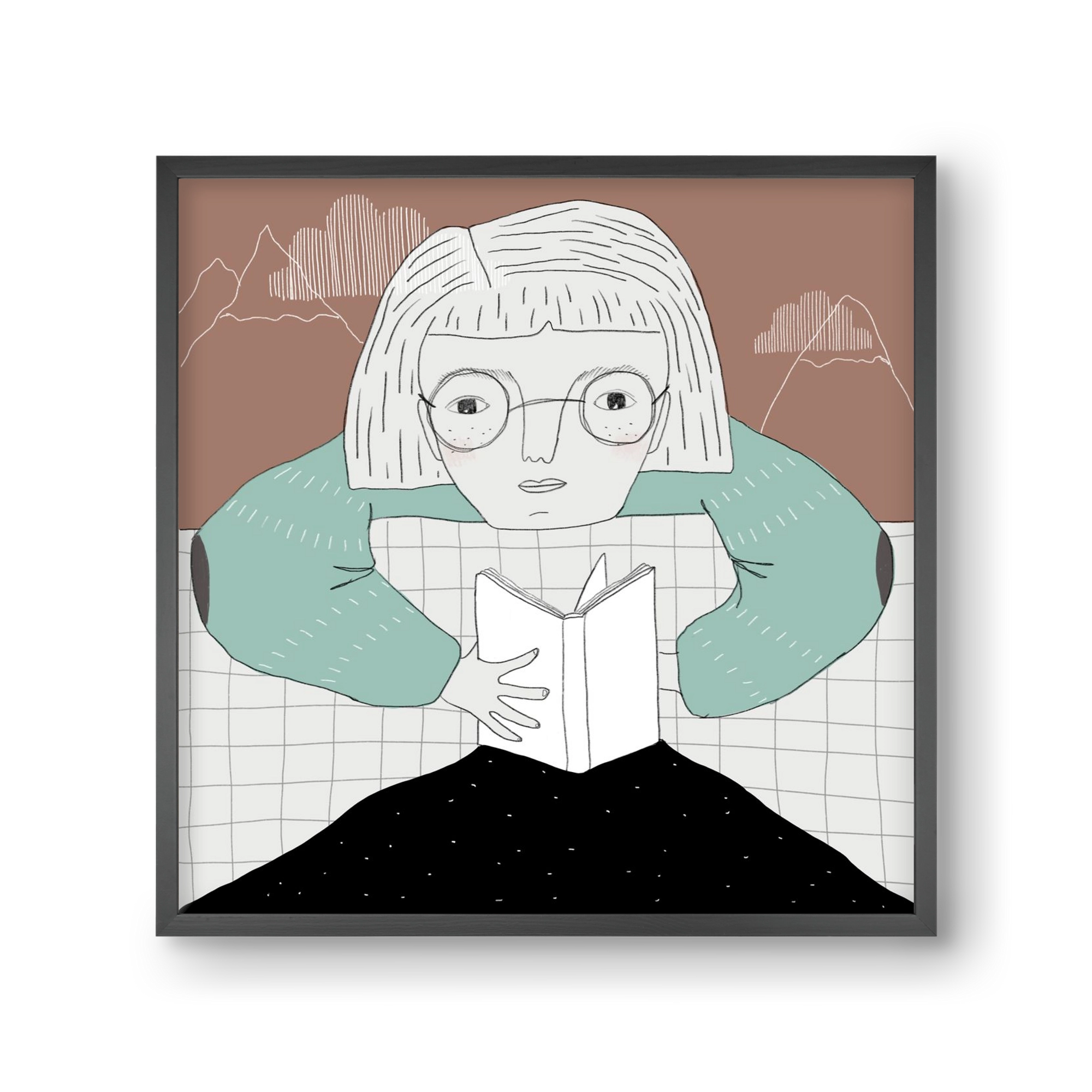 Az Olvasó, 30x30 cm (30x30 cm), Fekete keret