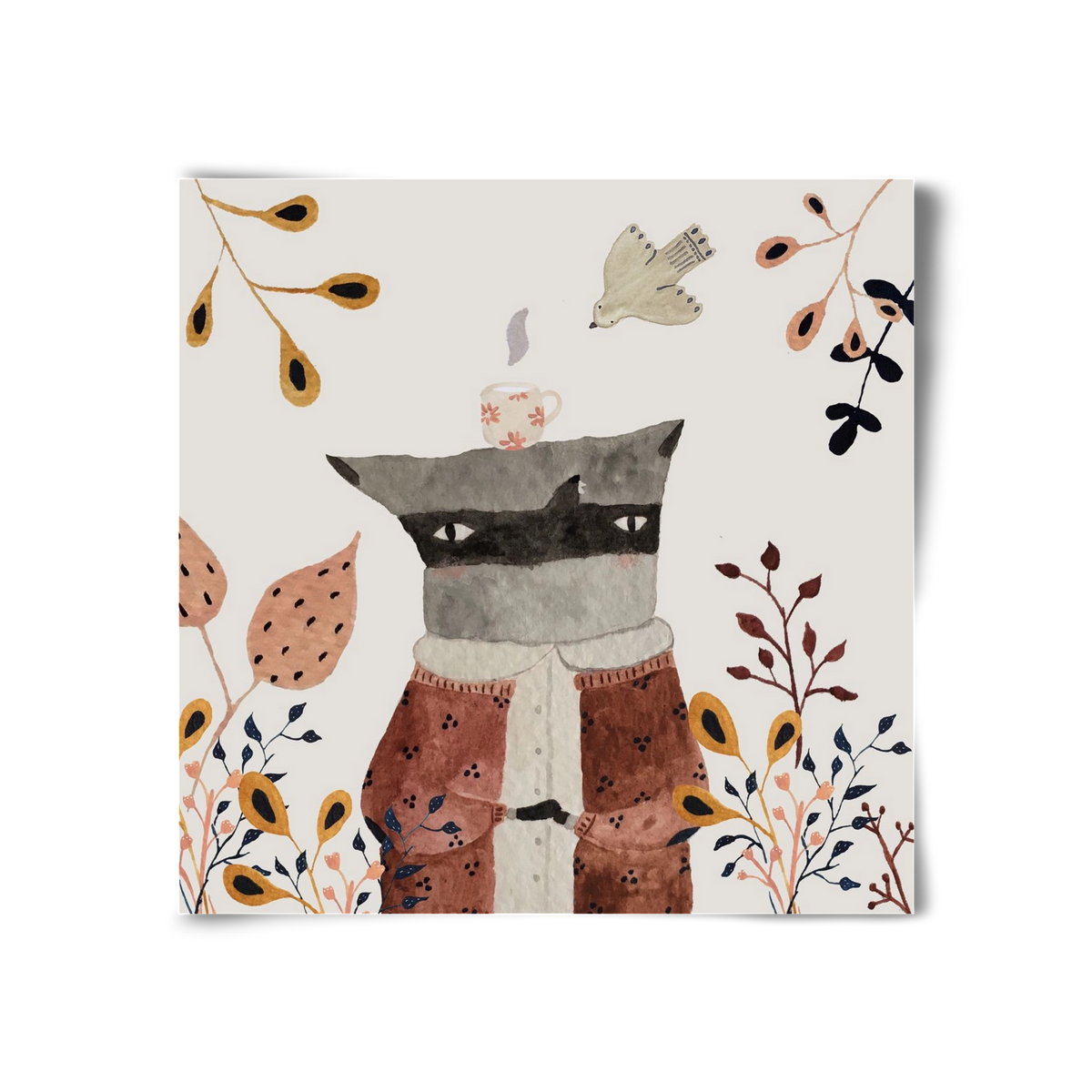 Teázó mosómedve, 30x30 cm, Keret nélkül