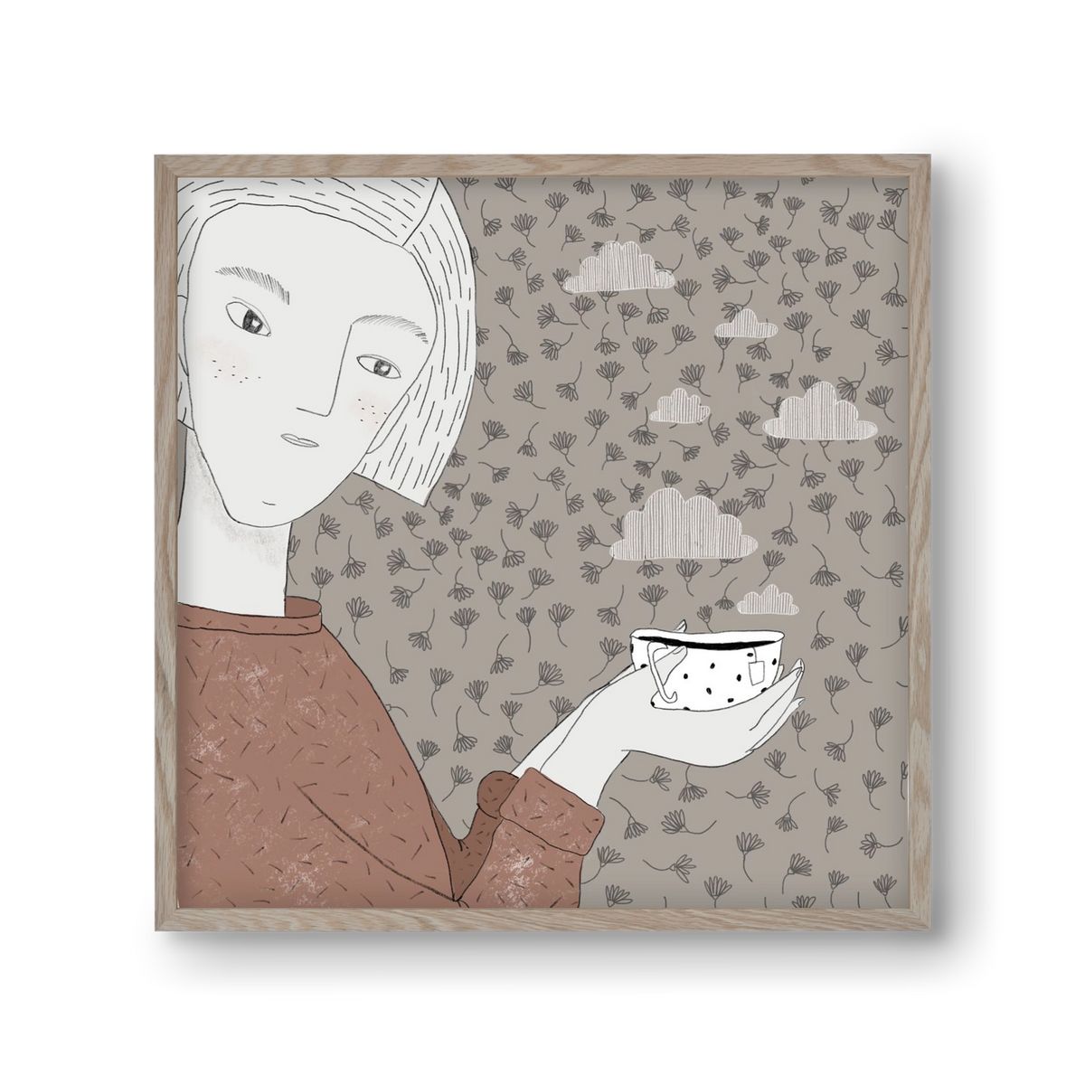 Hangulat, 30x30 cm (30x30 cm), Tölgy keret