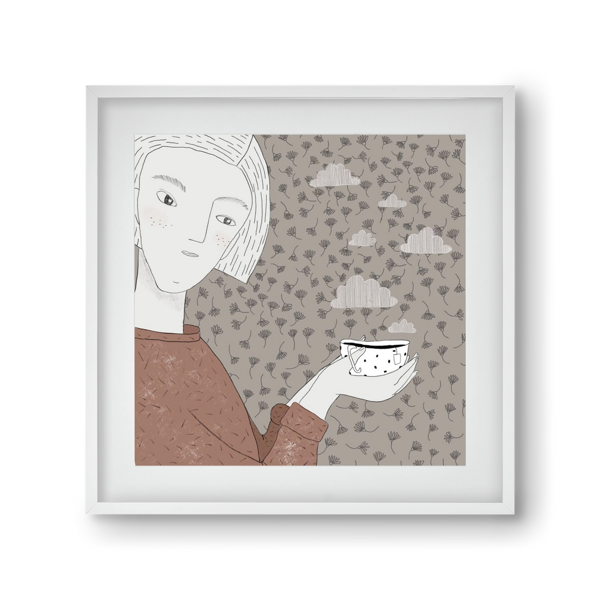 Hangulat, 30x30 cm (20x20 cm), Fehér keret, paszpartuval