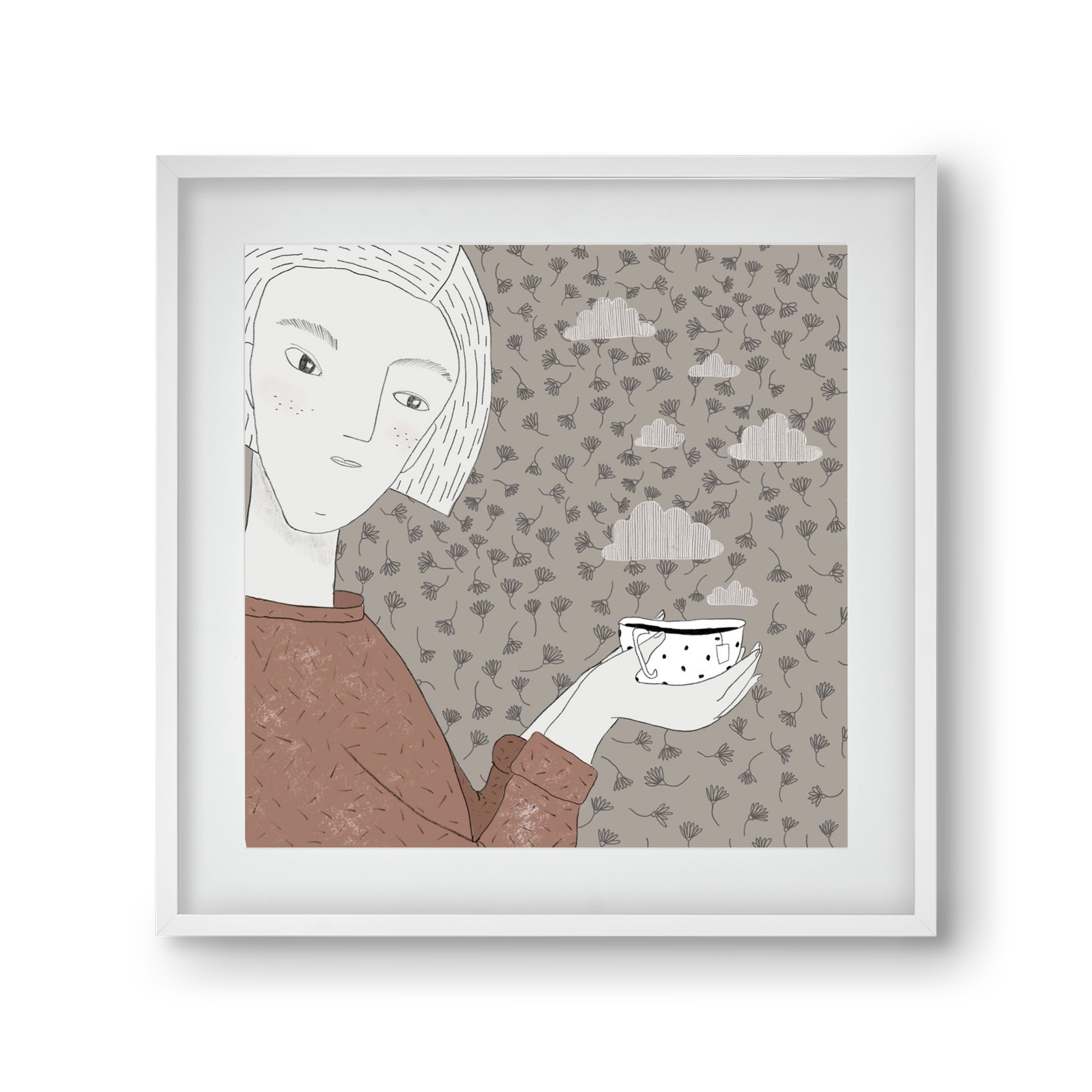 Hangulat, 30x30 cm (20x20 cm), Fehér keret, paszpartuval