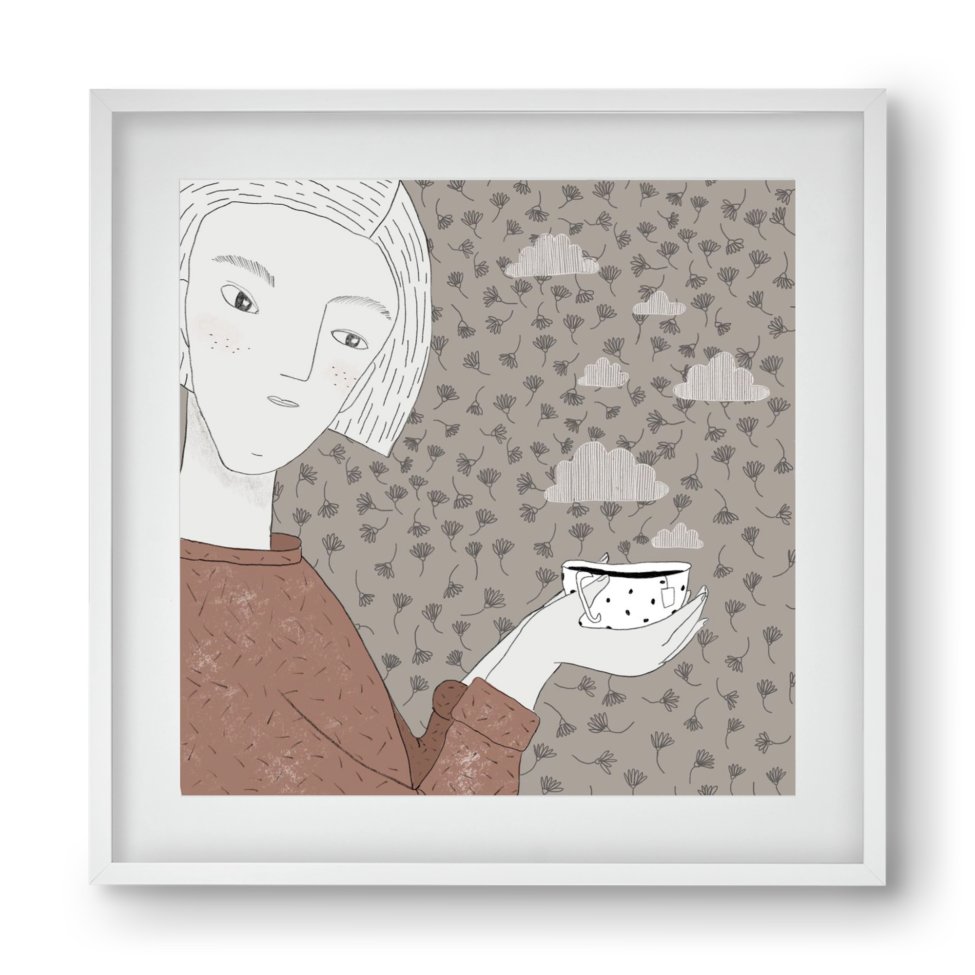 Hangulat, 40x40 cm (30x30 cm), Fehér keret, paszpartuval