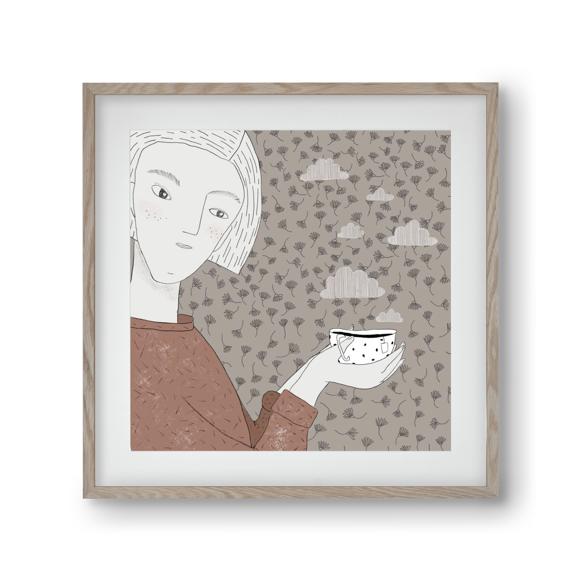 Hangulat, 30x30 cm (20x20 cm), Tölgy keret, paszpartuval