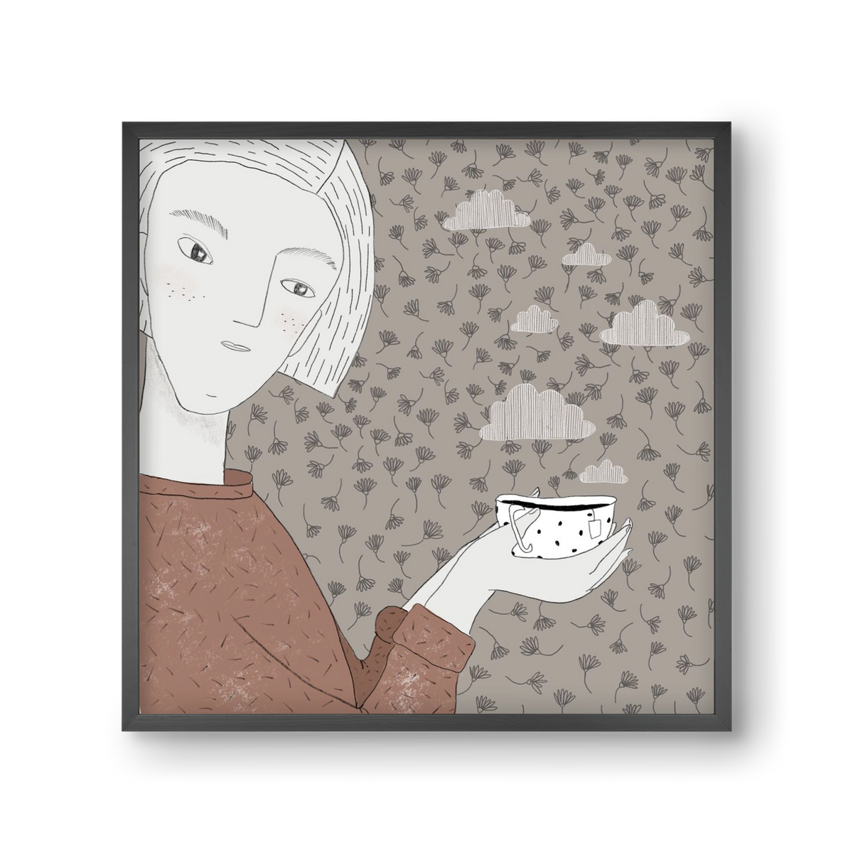 Hangulat, 30x30 cm (30x30 cm), Fekete keret