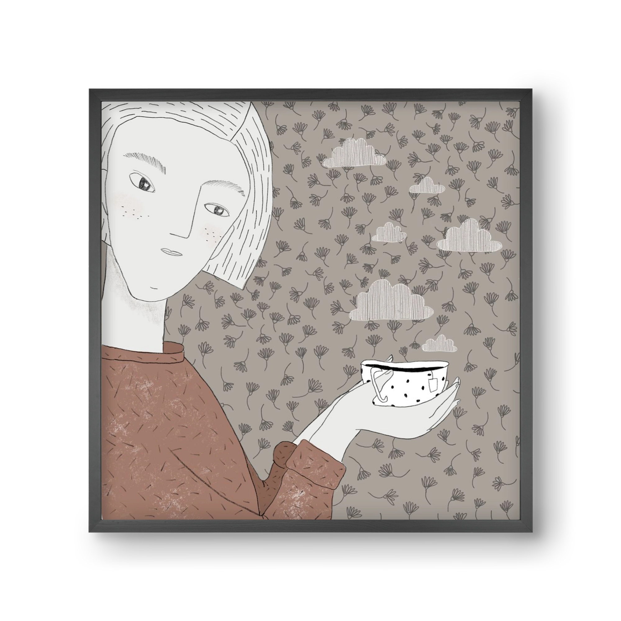 Hangulat, 30x30 cm (30x30 cm), Fekete keret