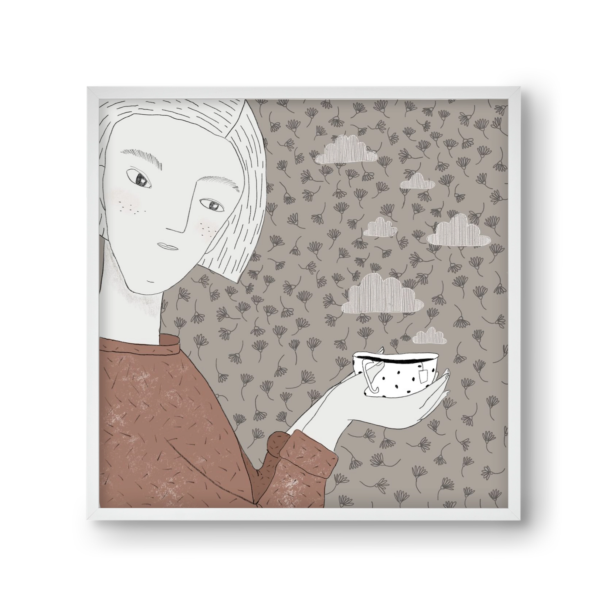 Hangulat, 30x30 cm (30x30 cm), Fehér keret