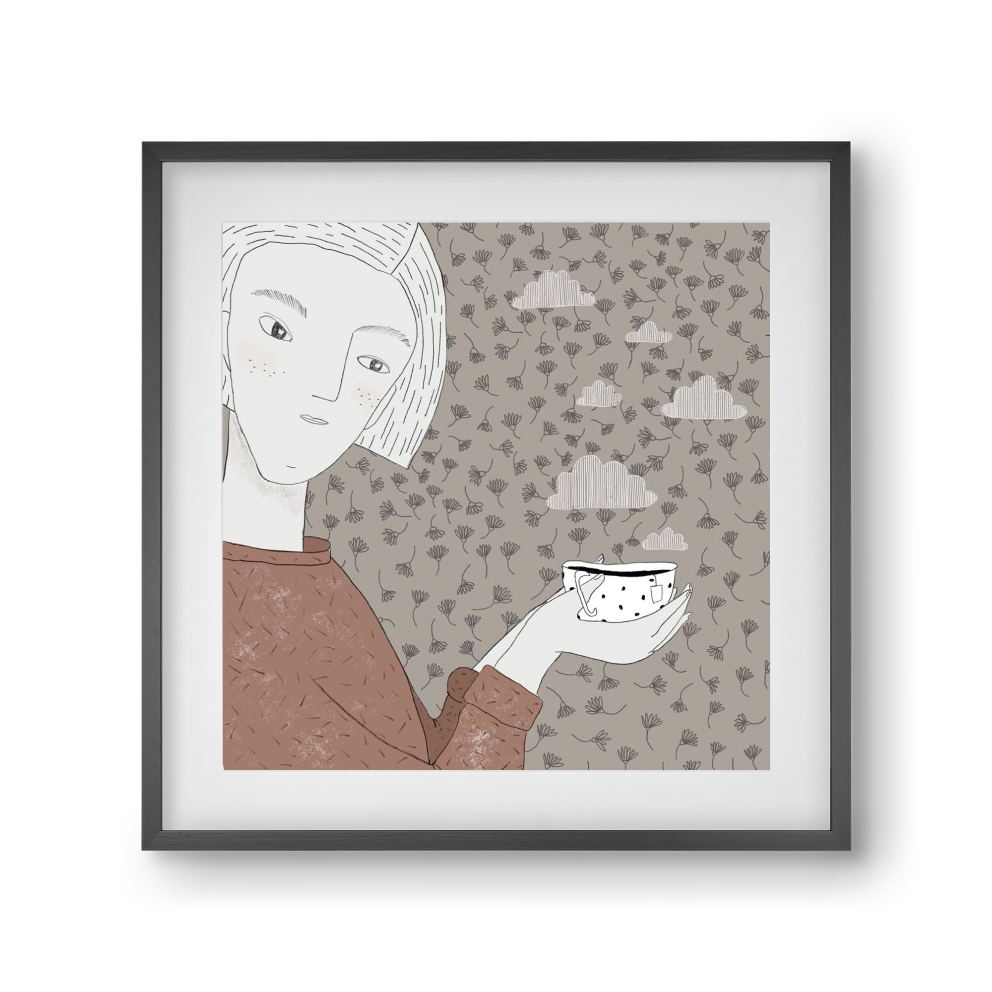 Hangulat, 30x30 cm (20x20 cm), Fekete keret, paszpartuval