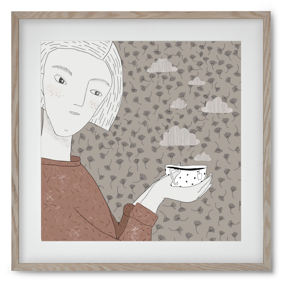 Hangulat, 50x50 cm (40x40 cm), Tölgy keret, paszpartuval