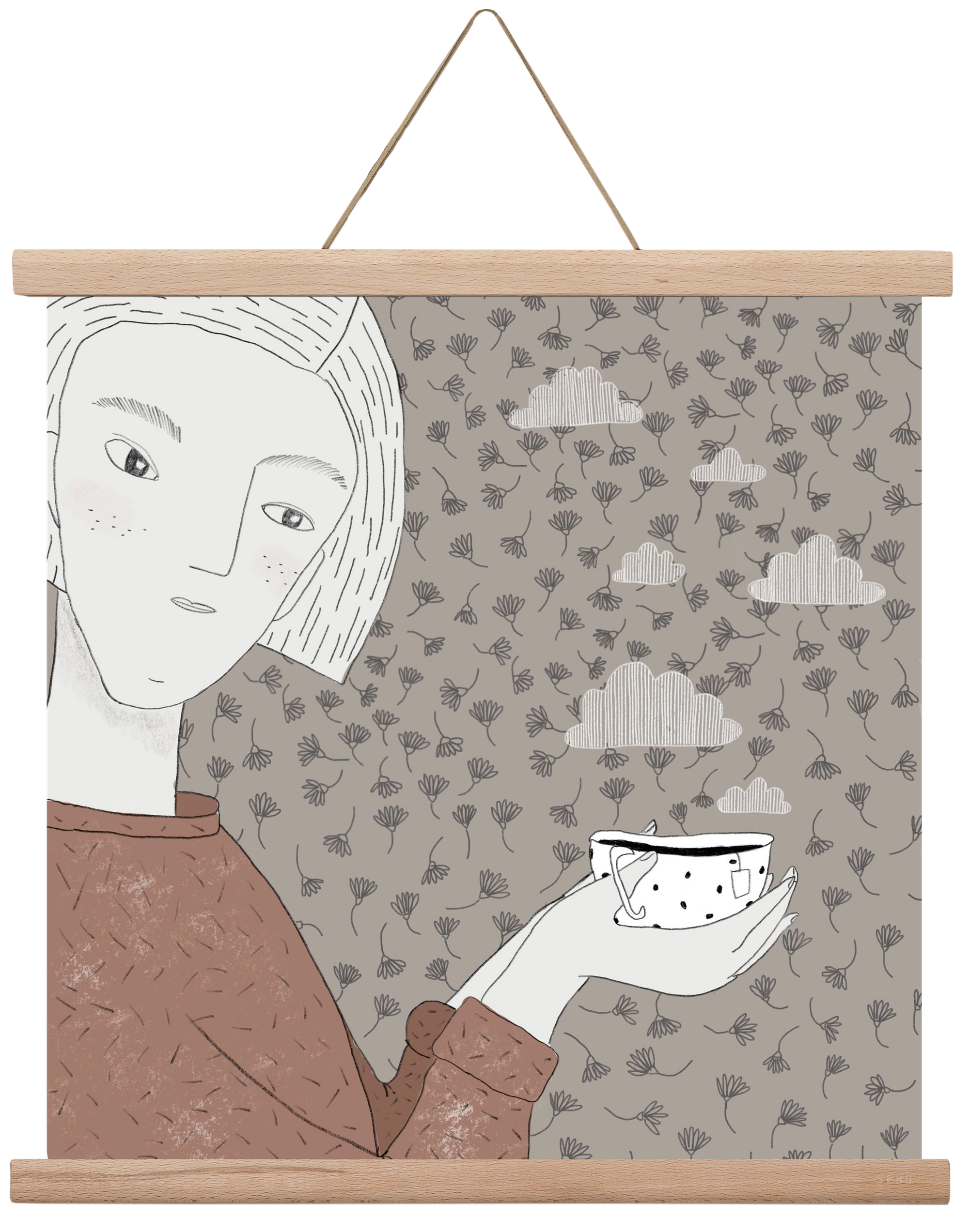 Hangulat, 40x40 cm (40x40 cm), Tölgy akasztó