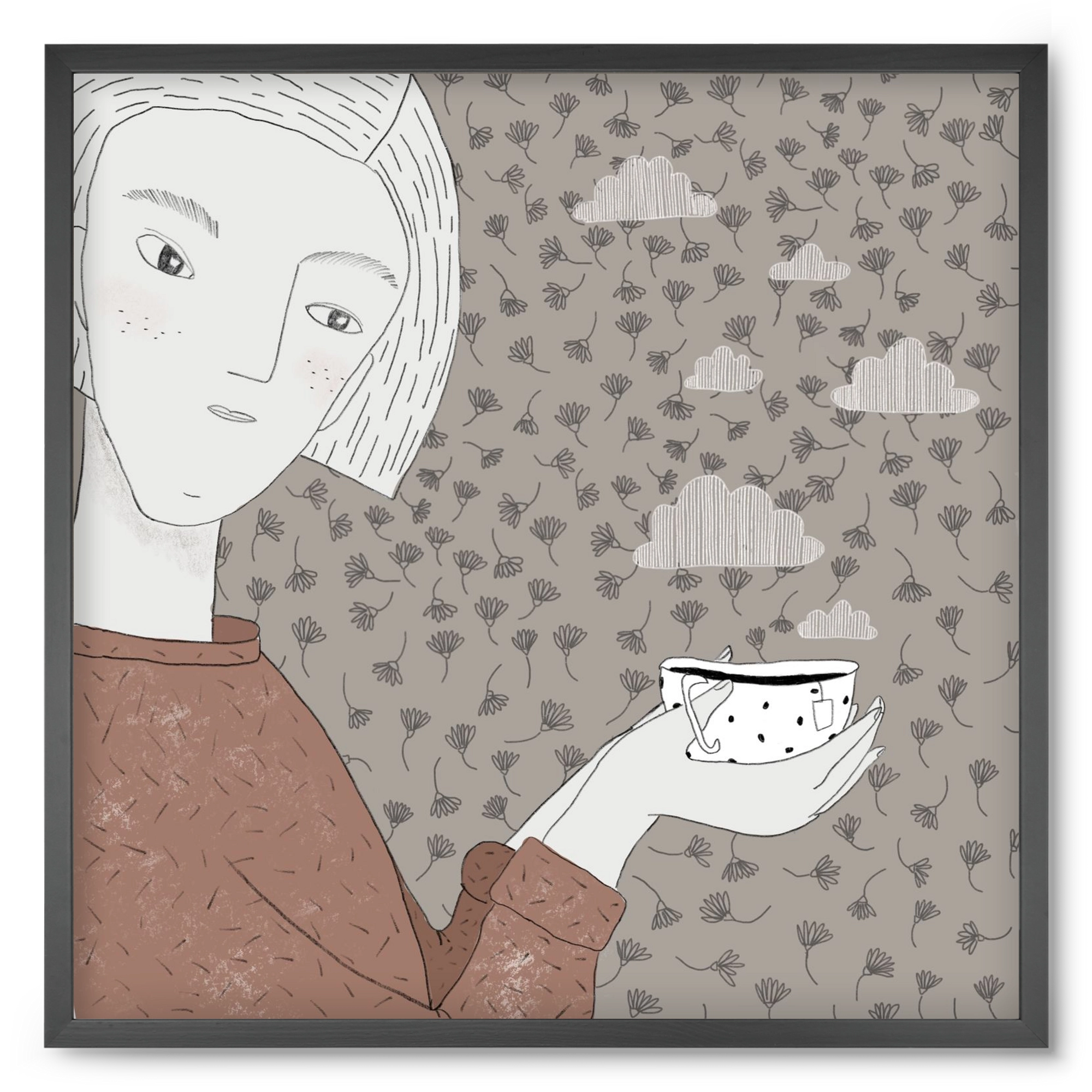 Hangulat, 50x50 cm (50x50 cm), Fekete keret