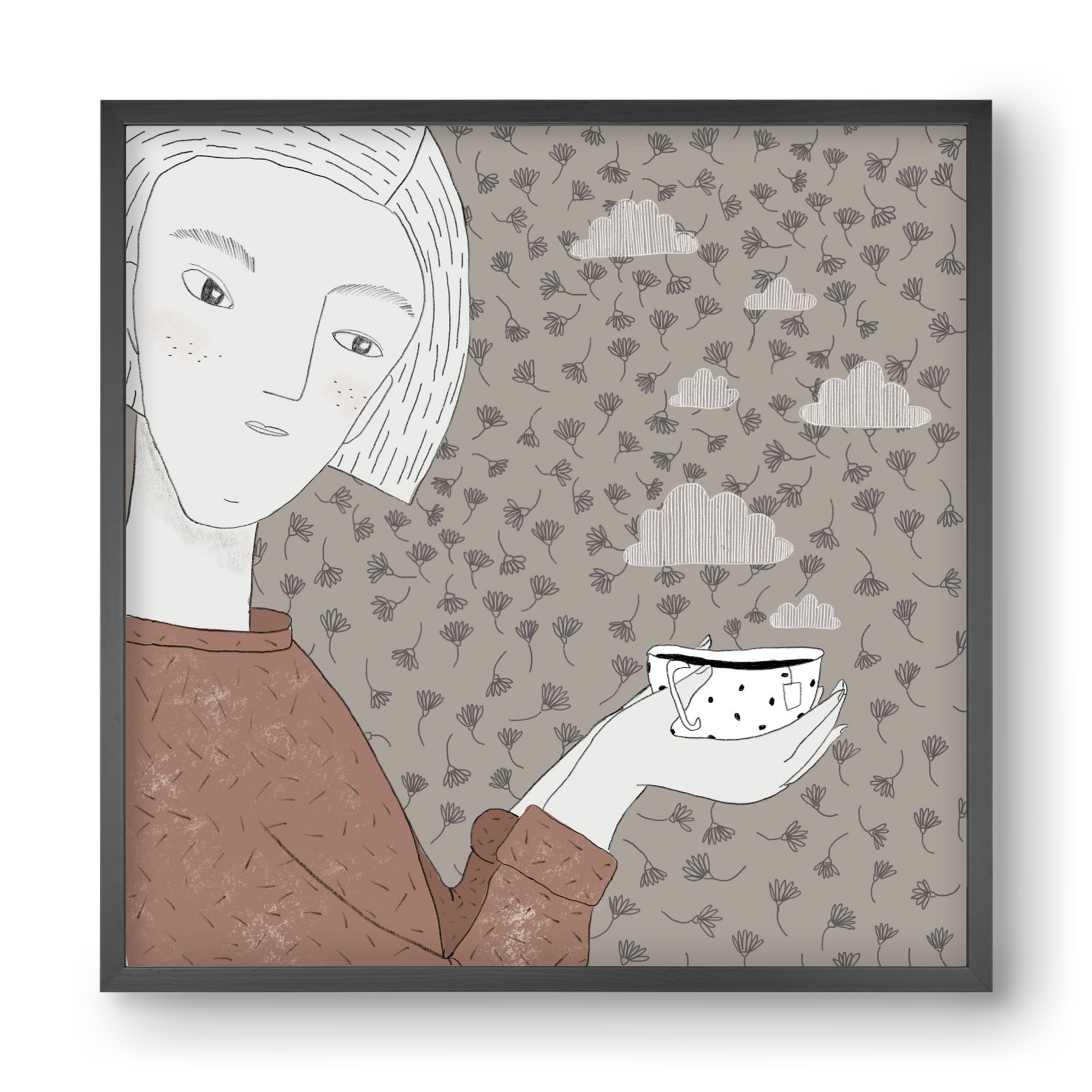 Hangulat, 40x40 cm (40x40 cm), Fekete keret