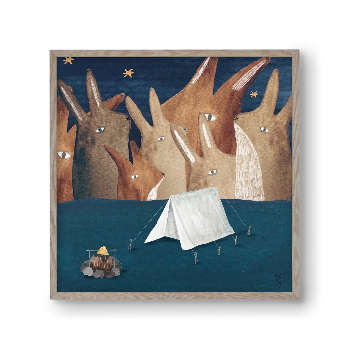 Nyúlhegyek, 30x30 cm (30x30 cm), Tölgy keret