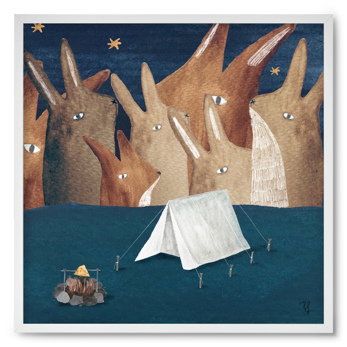 Nyúlhegyek, 50x50 cm (50x50 cm), Fehér keret