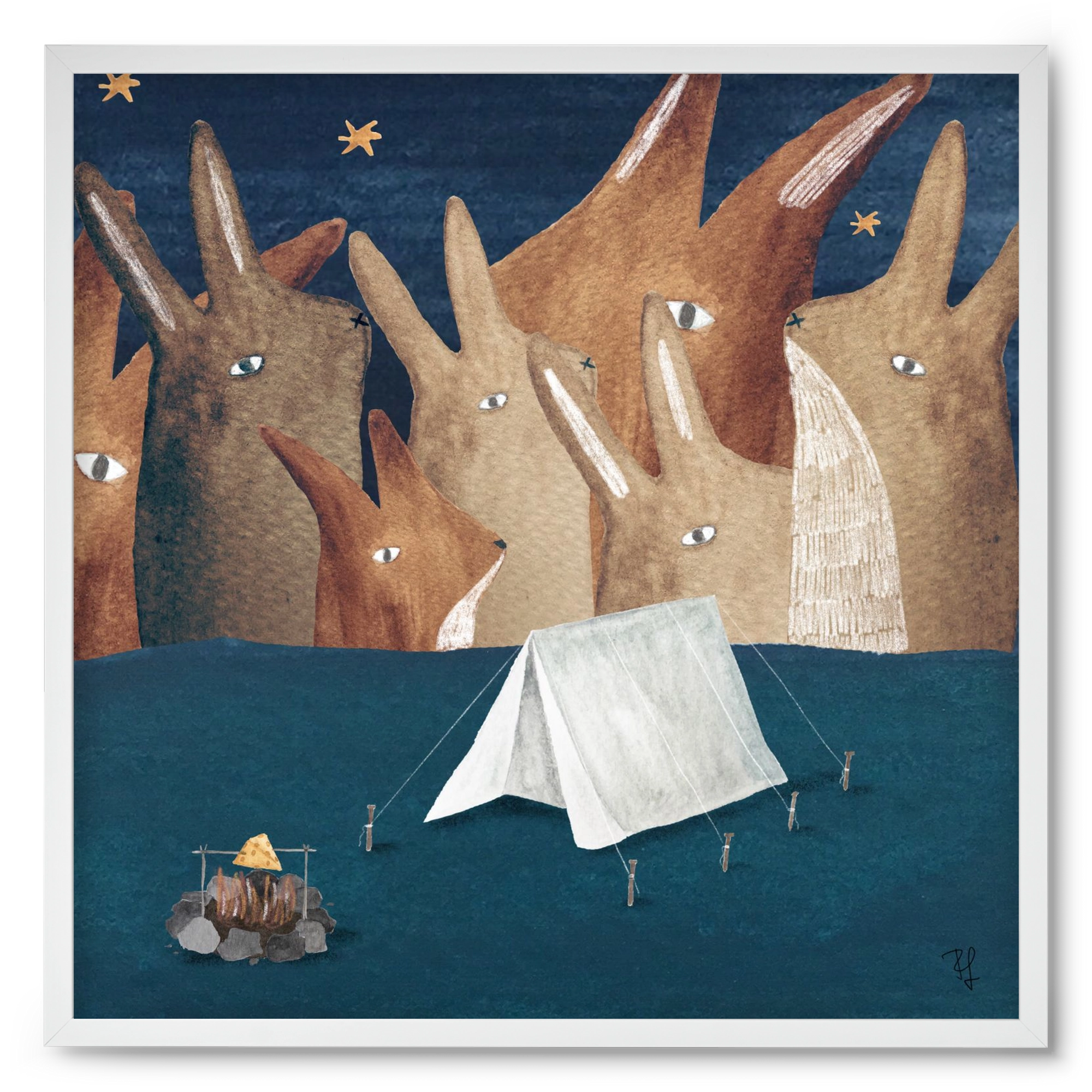 Nyúlhegyek, 50x50 cm (50x50 cm), Fehér keret