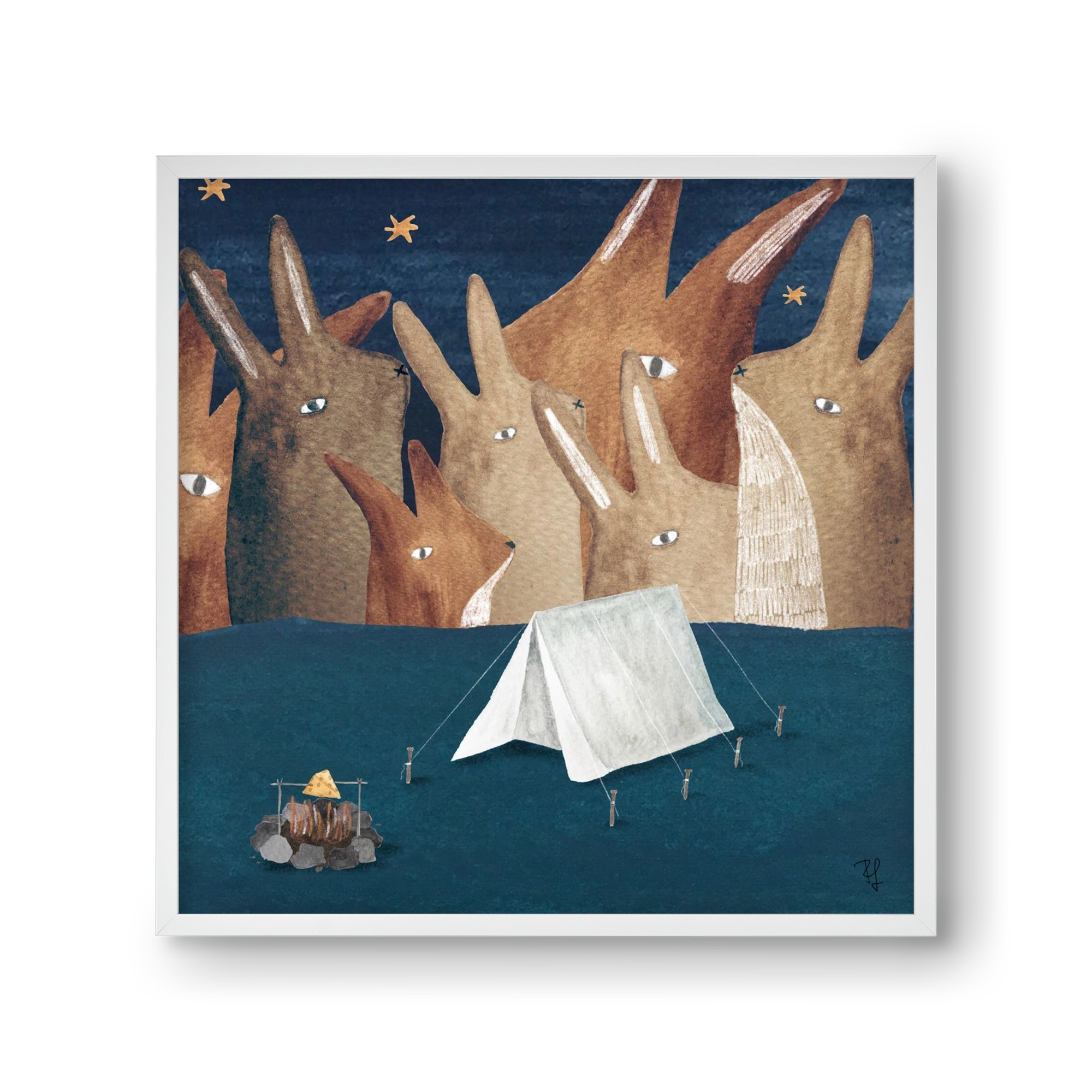 Nyúlhegyek, 30x30 cm (30x30 cm), Fehér keret