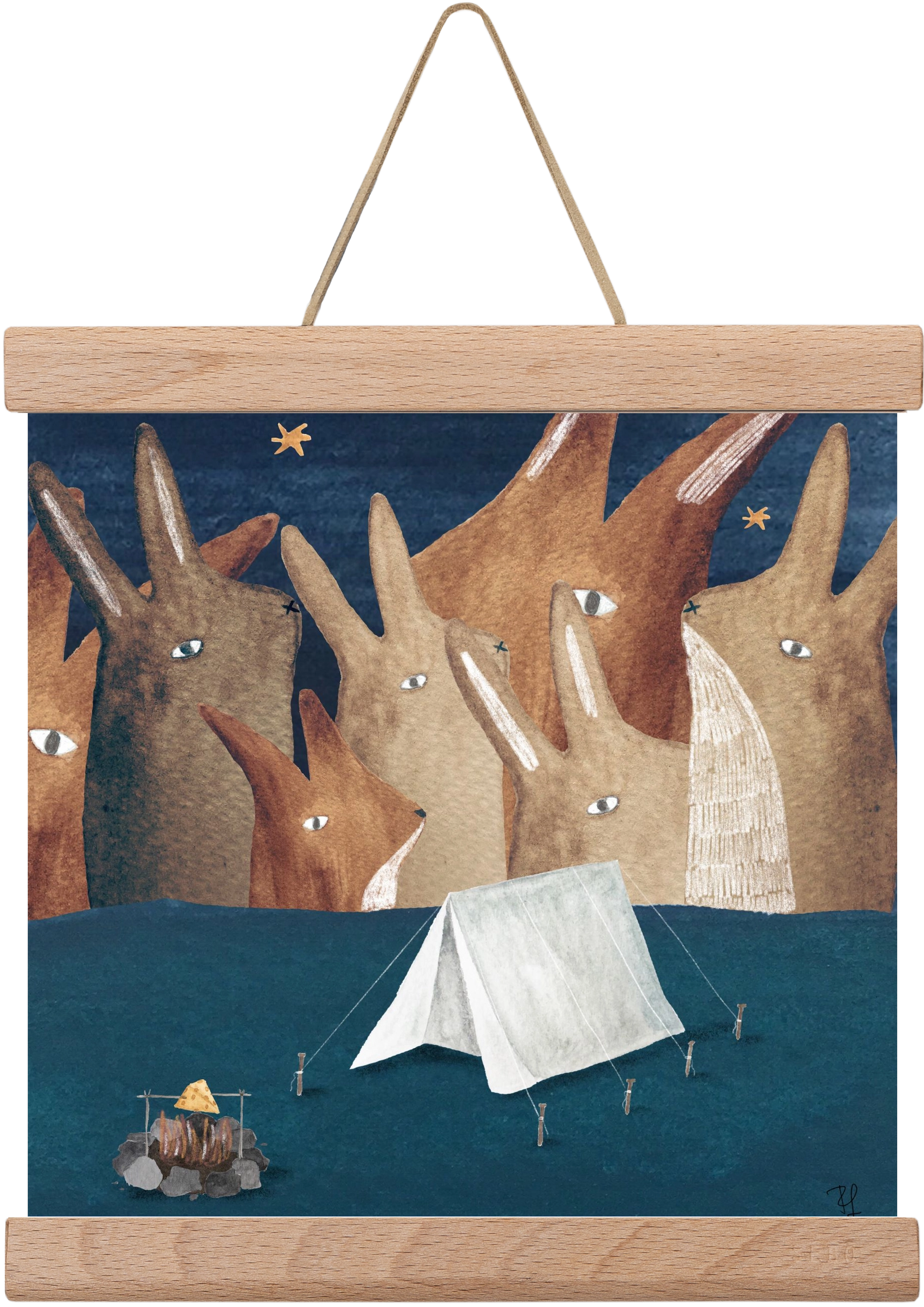 Nyúlhegyek, 20x20 cm (20x20 cm), Tölgy akasztó