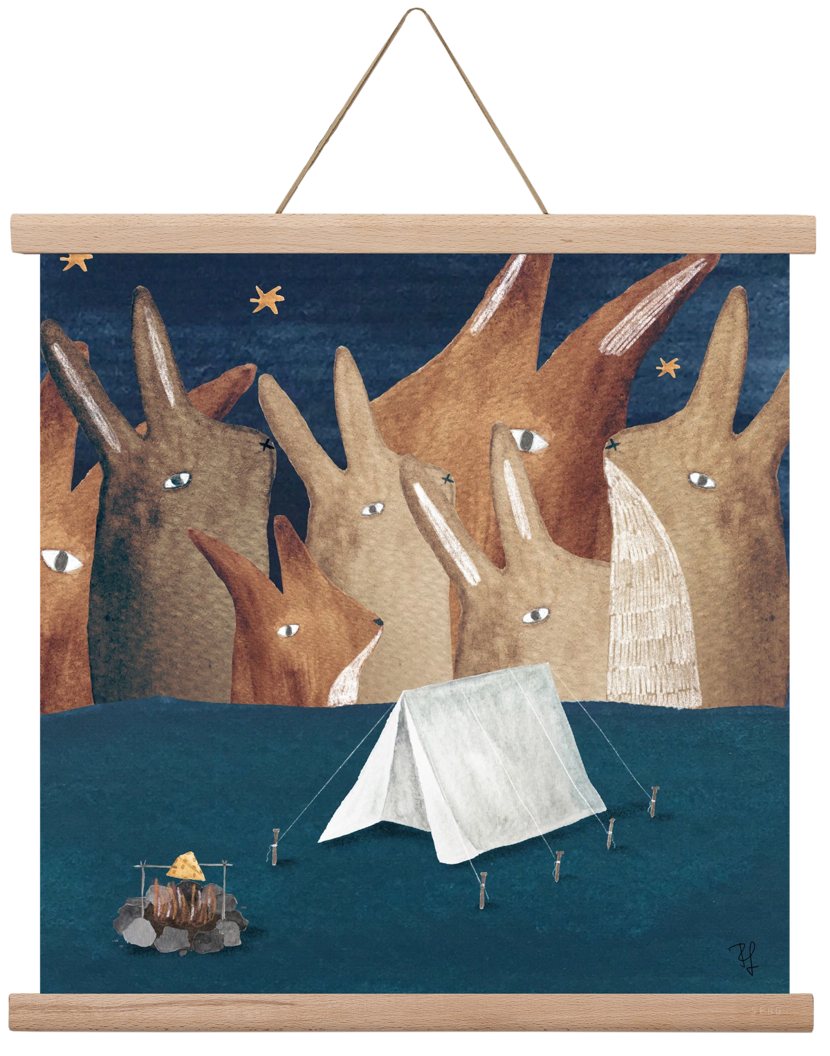 Nyúlhegyek, 40x40 cm (40x40 cm), Tölgy akasztó