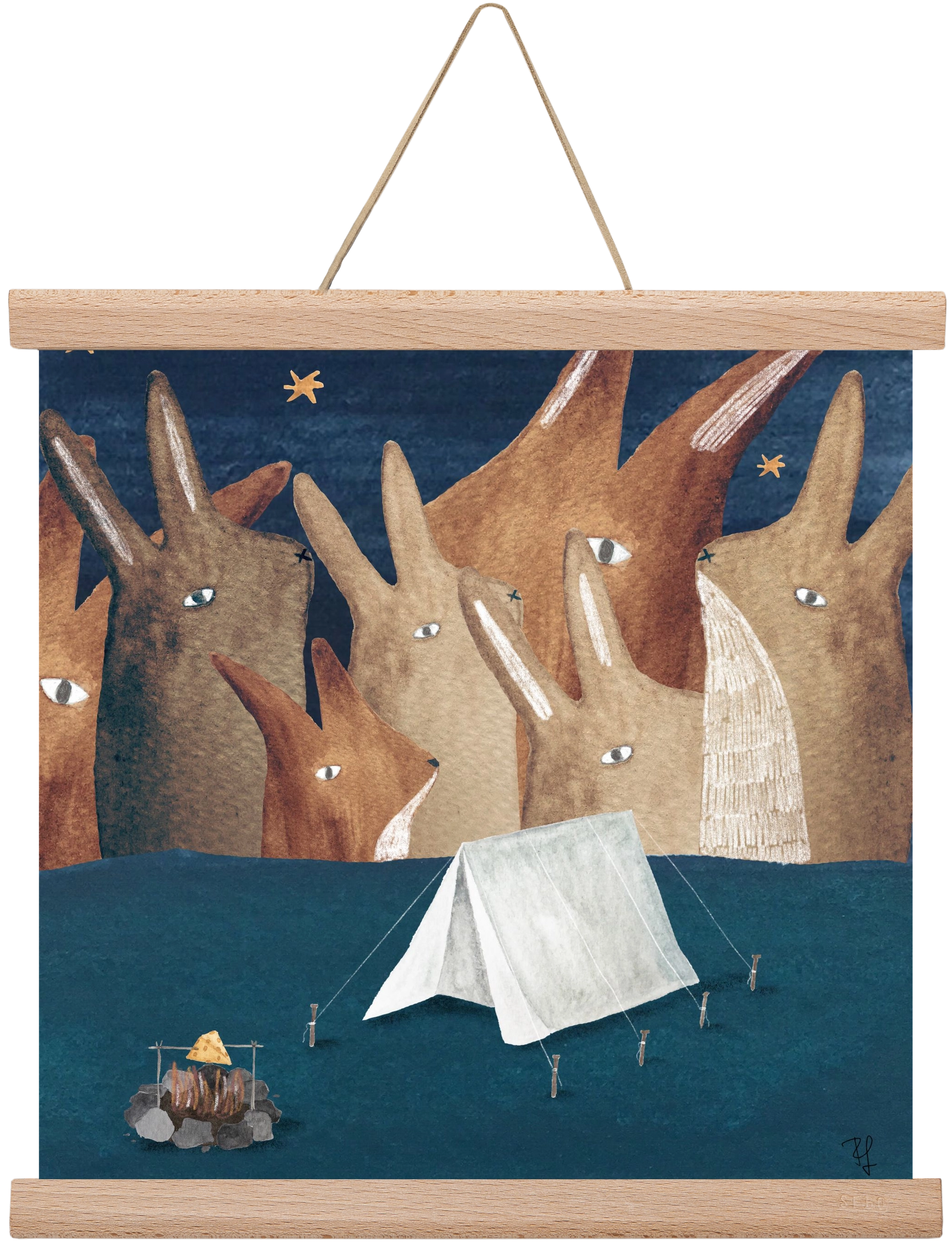 Nyúlhegyek, 30x30 cm (30x30 cm), Tölgy akasztó