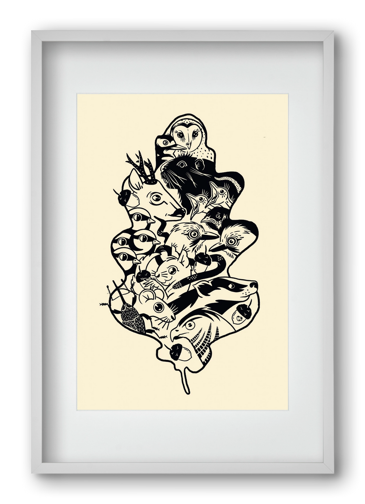 Tölgy, 40x60 cm (30x45 cm), Fehér keret, paszpartuval