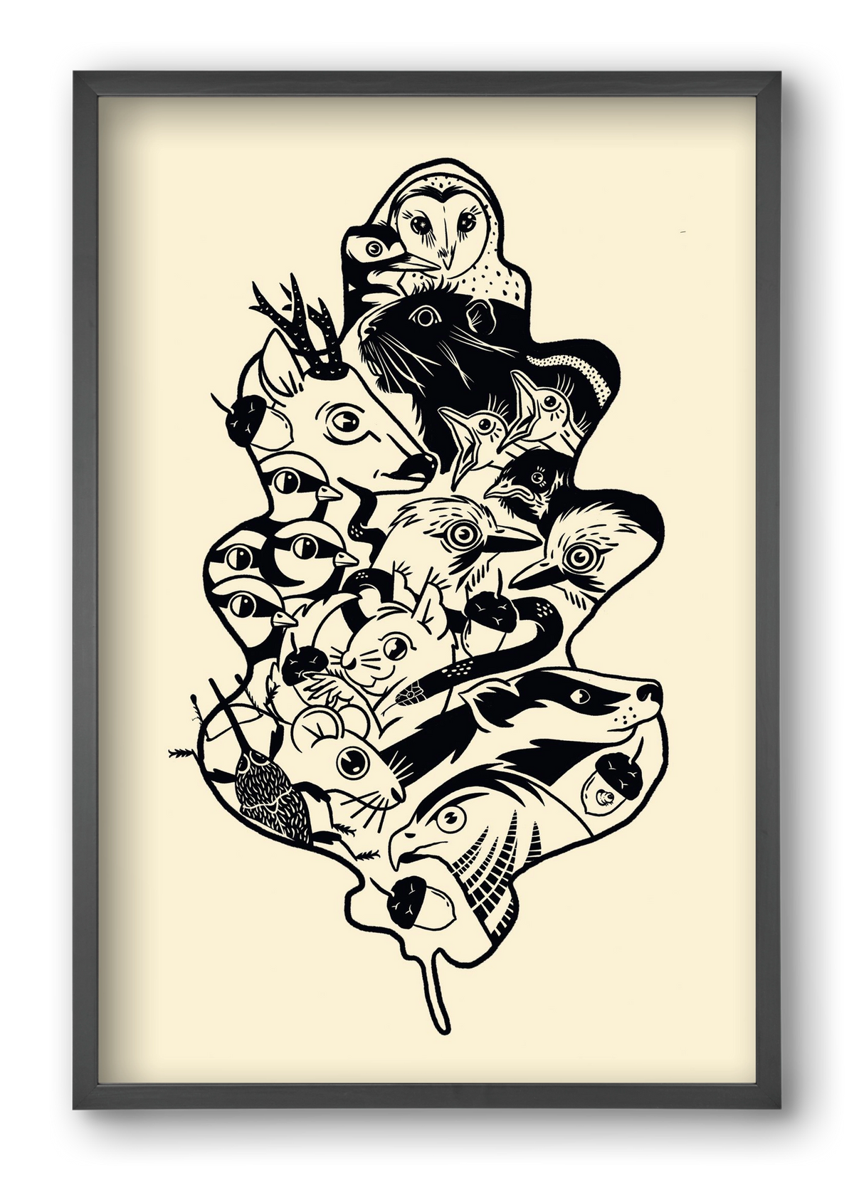 Tölgy, 40x60 cm (40x60 cm), Fekete keret