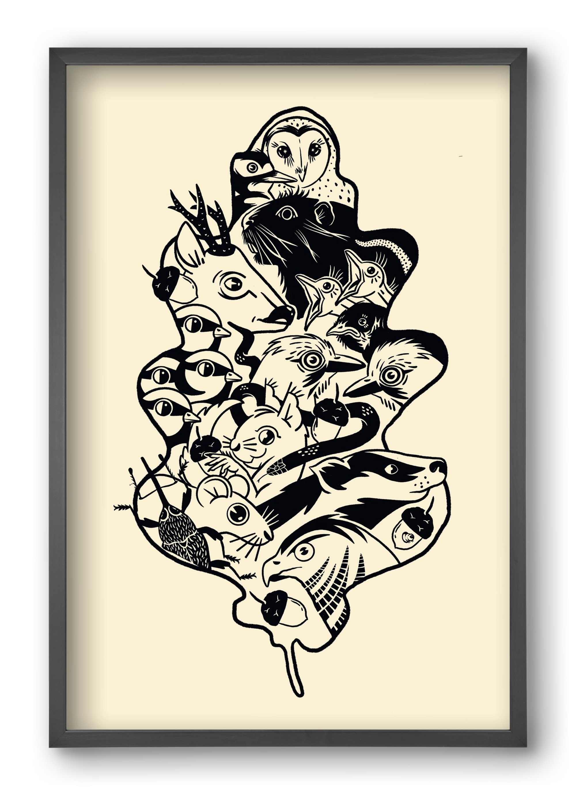 Tölgy, 40x60 cm (40x60 cm), Fekete keret