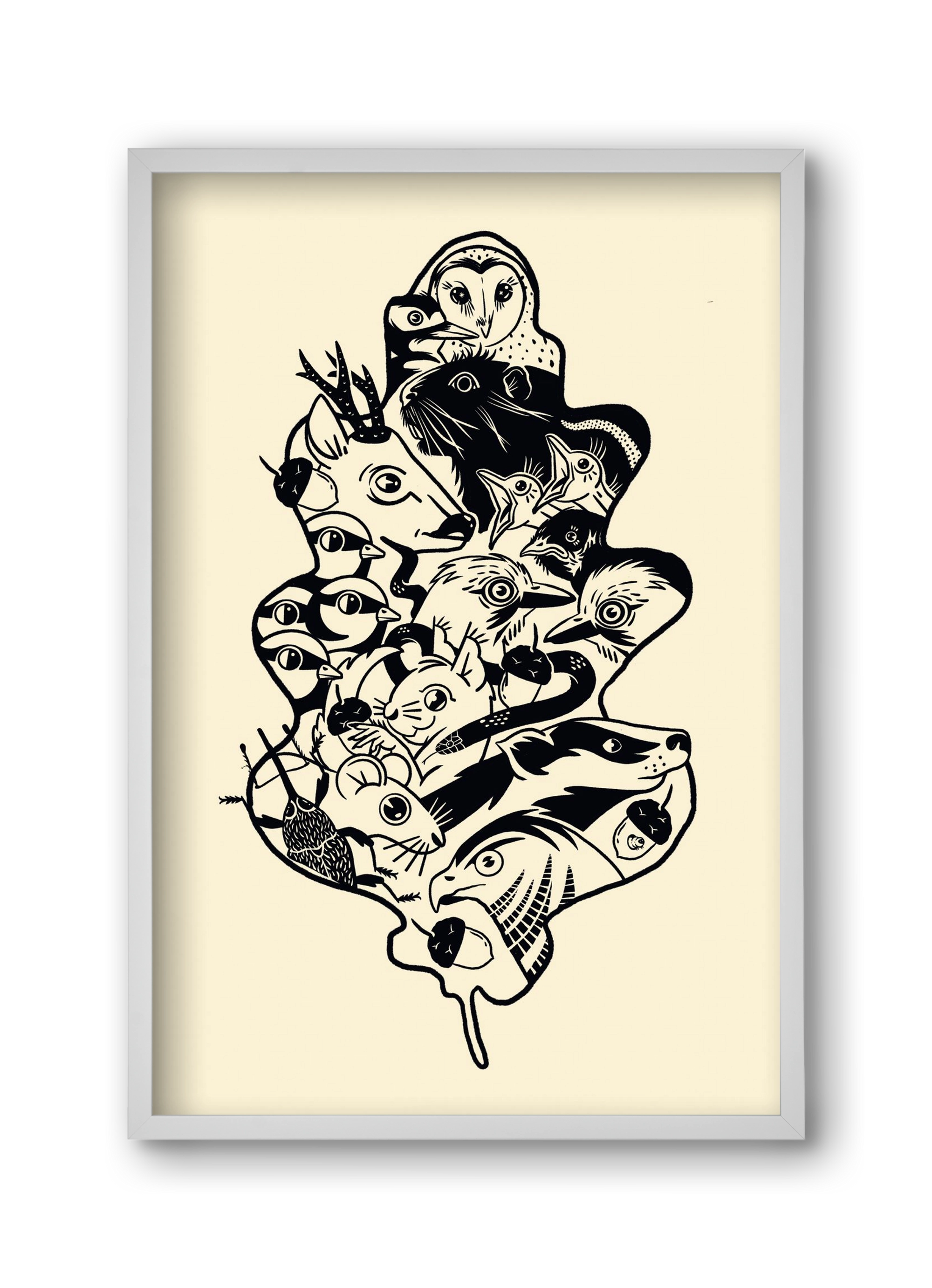 Tölgy, 30x45 cm (30x45 cm), Fehér keret