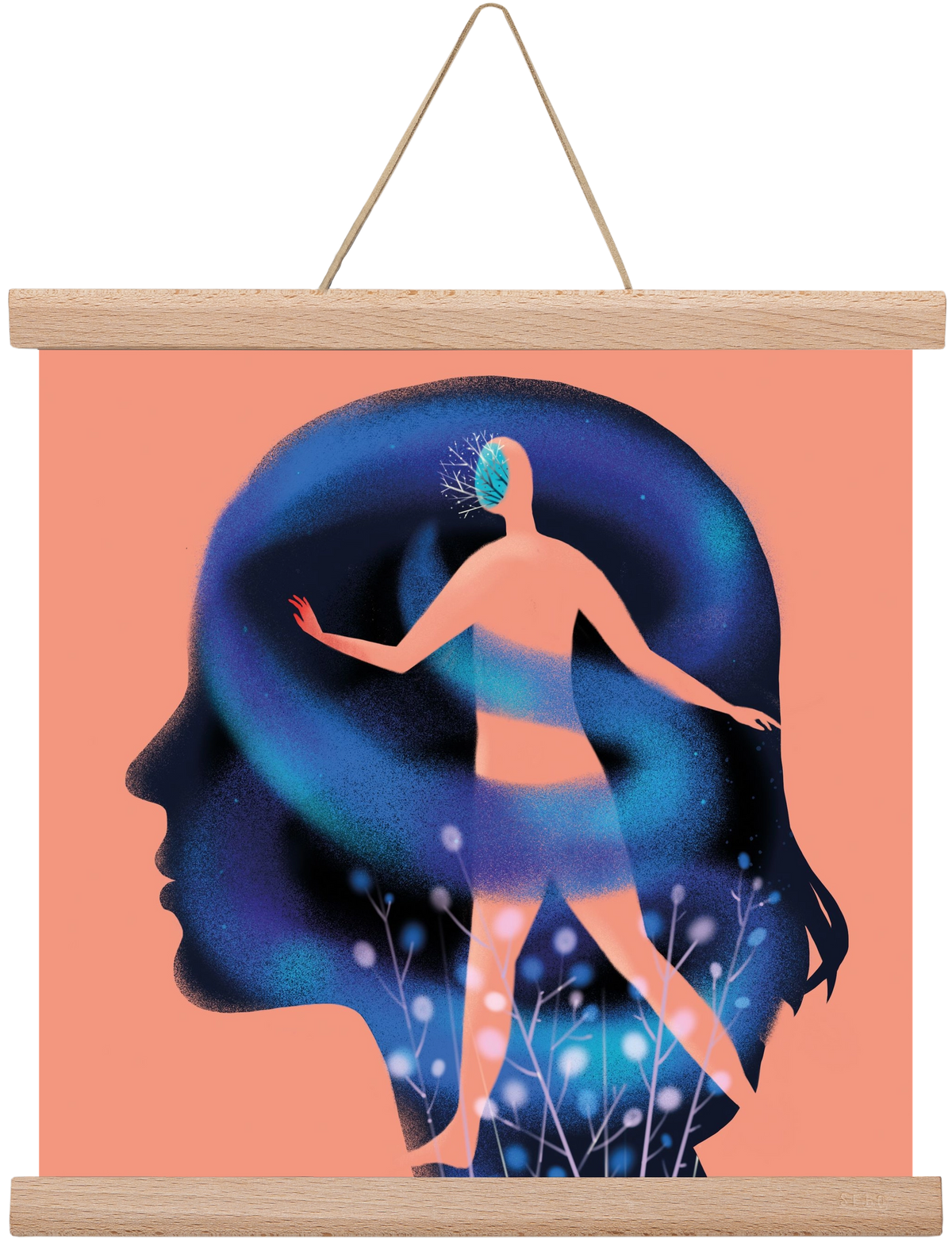 Tudatalatti, 30x30 cm (30x30 cm), Tölgy akasztó