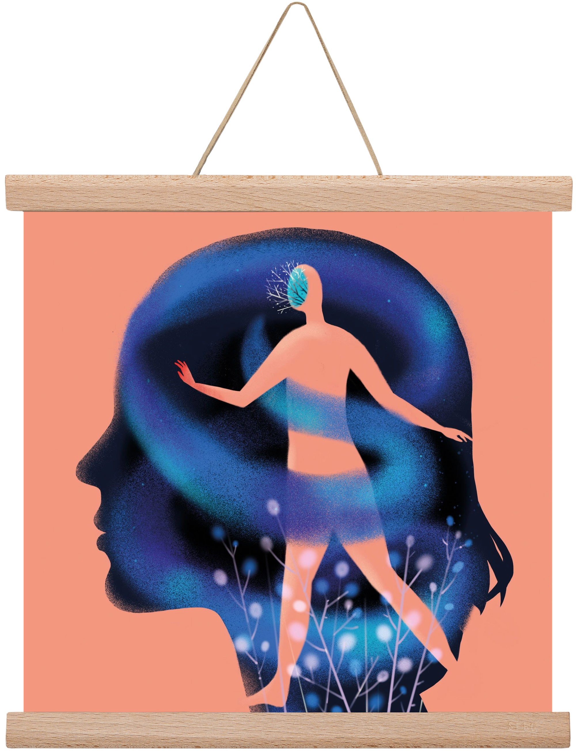 Tudatalatti, 30x30 cm (30x30 cm), Tölgy akasztó