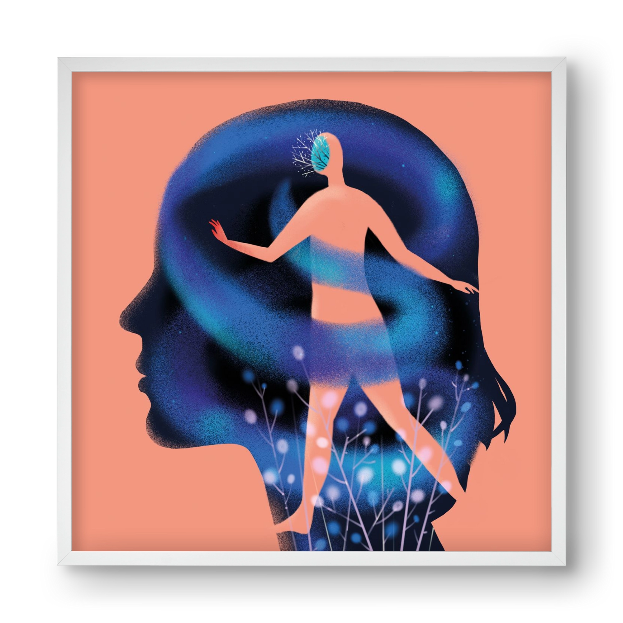 Tudatalatti, 40x40 cm (40x40 cm), Fehér keret