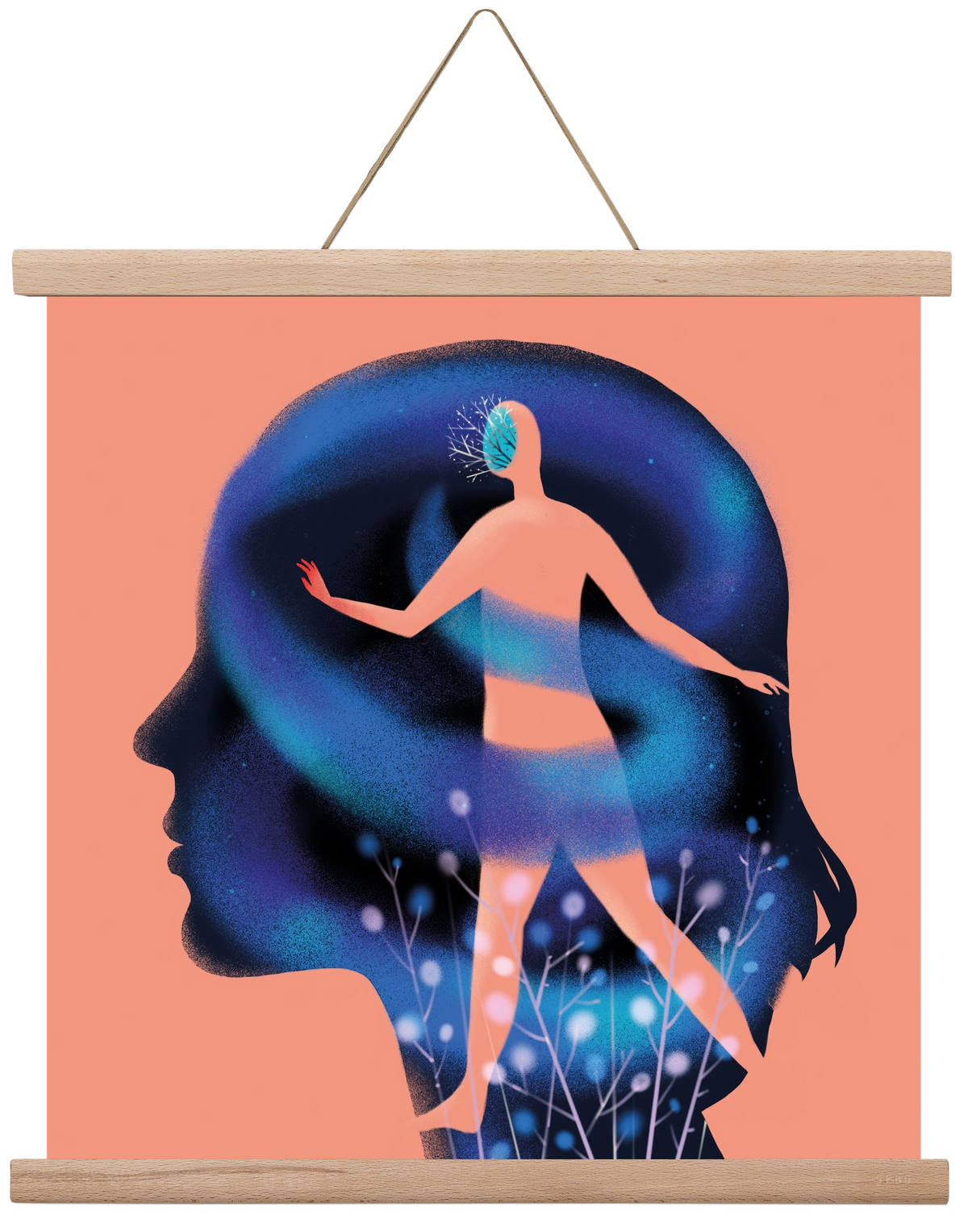 Tudatalatti, 40x40 cm (40x40 cm), Tölgy akasztó