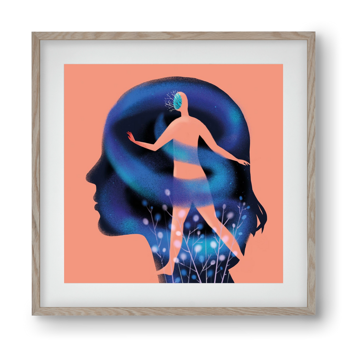 Tudatalatti, 40x40 cm (30x30 cm), Tölgy keret, paszpartuval