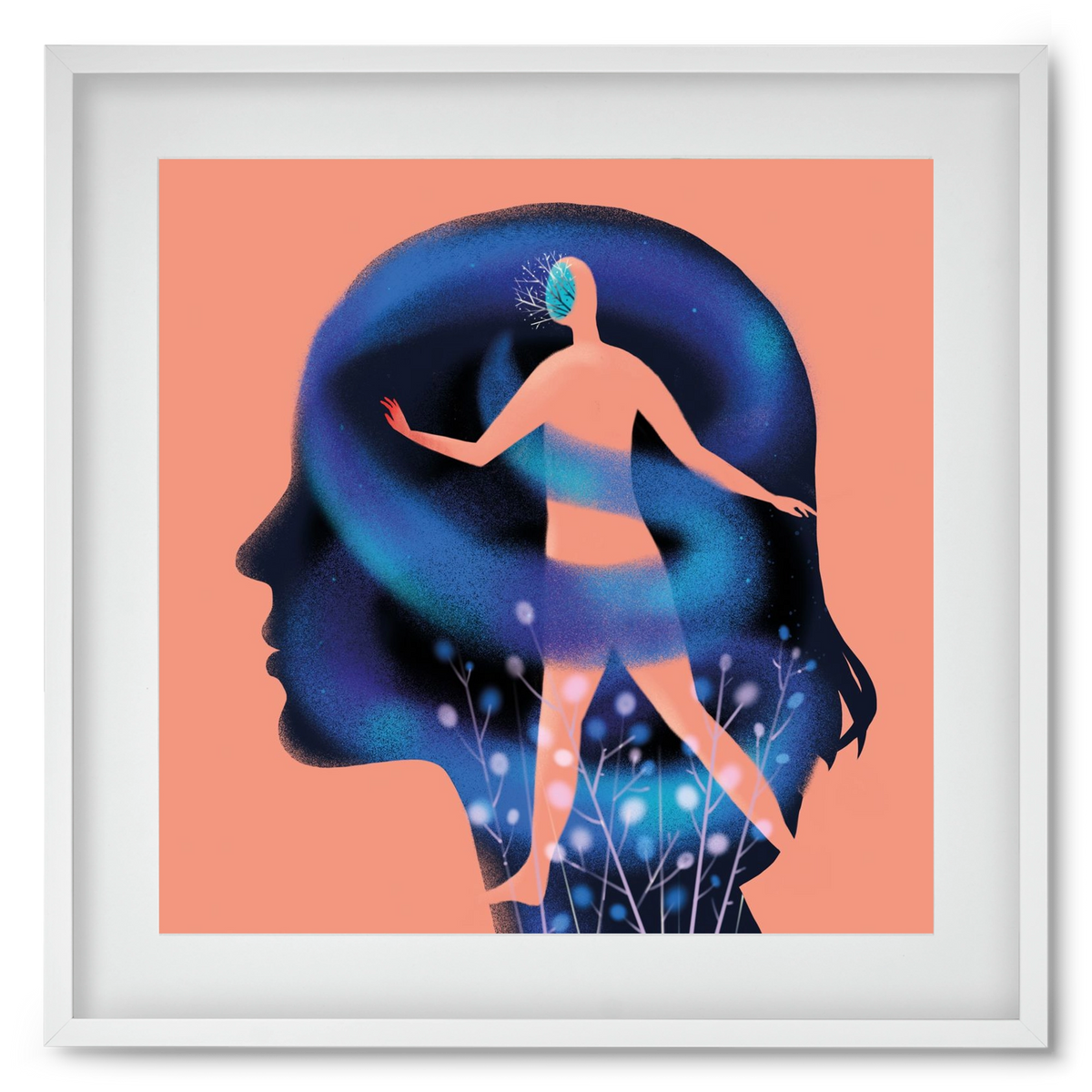 Tudatalatti, 50x50 cm (40x40 cm), Fehér keret, paszpartuval