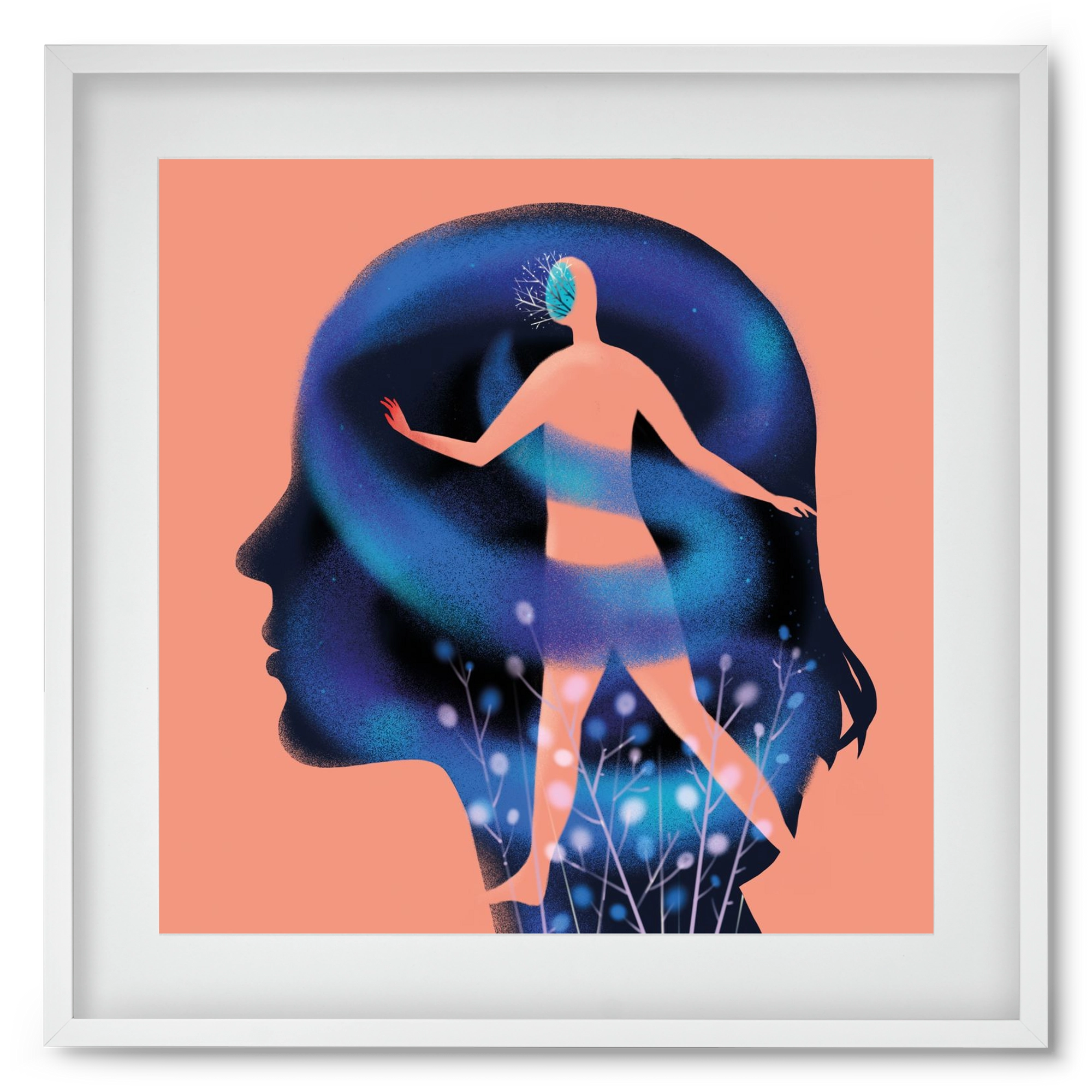 Tudatalatti, 50x50 cm (40x40 cm), Fehér keret, paszpartuval