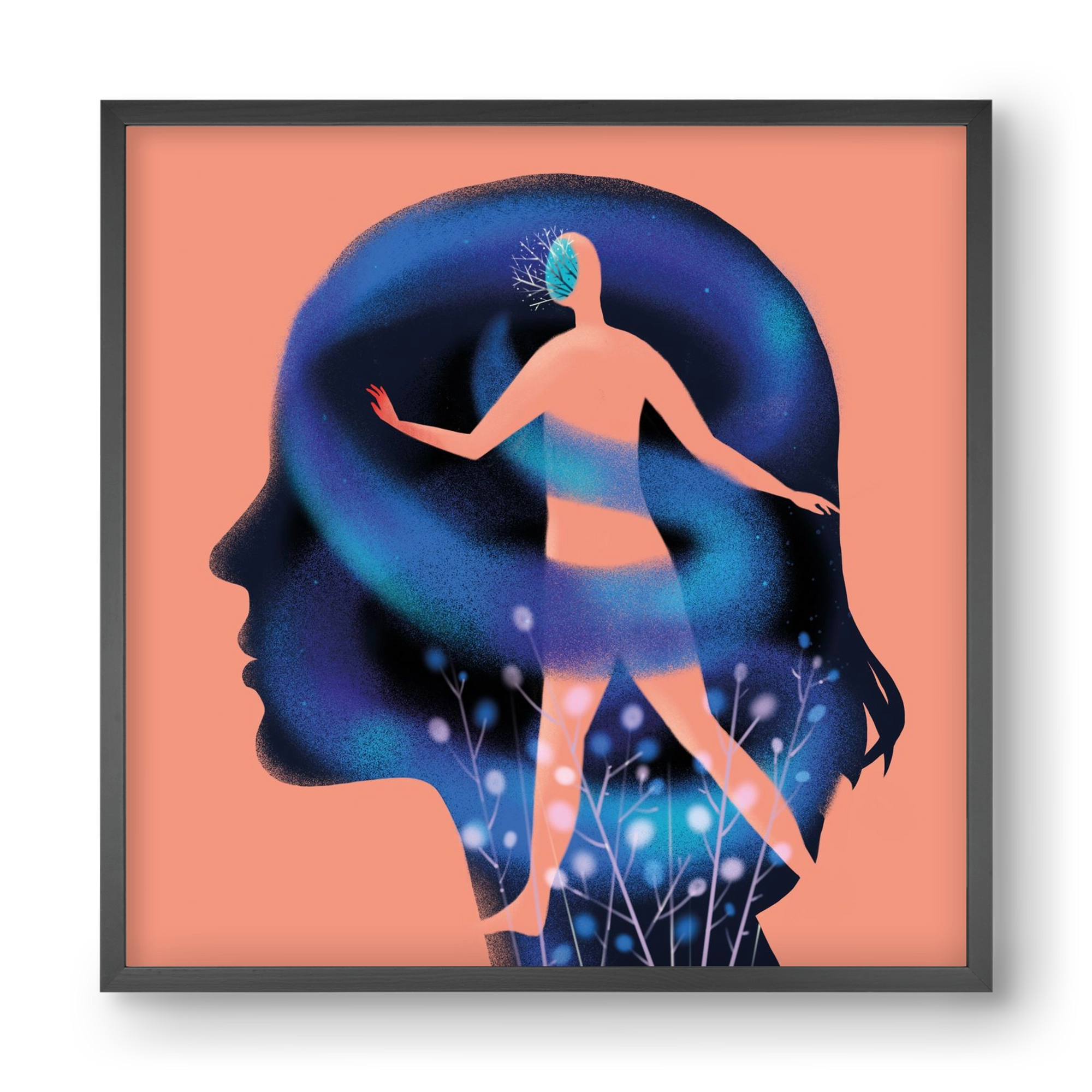 Tudatalatti, 40x40 cm (40x40 cm), Fekete keret