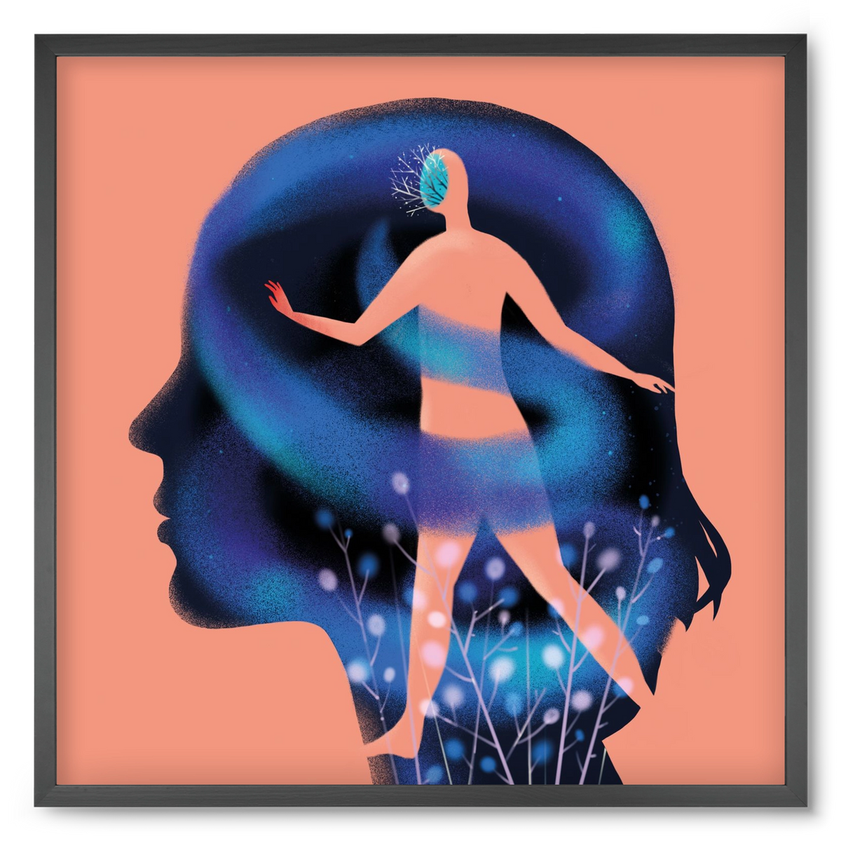 Tudatalatti, 50x50 cm (50x50 cm), Fekete keret