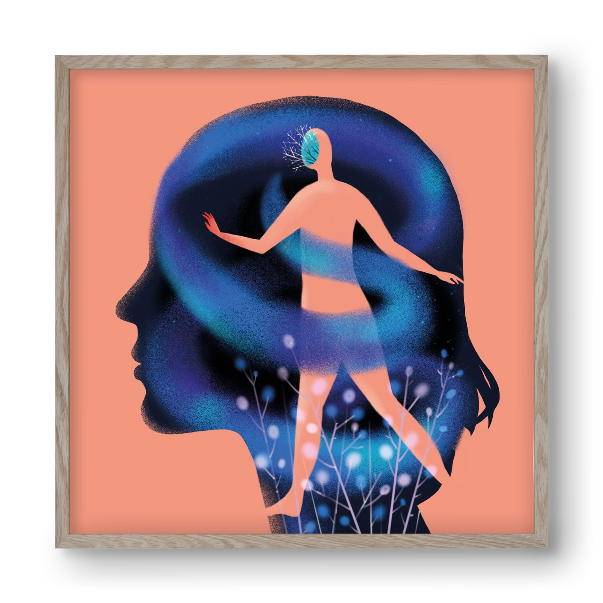 Tudatalatti, 40x40 cm (40x40 cm), Tölgy keret