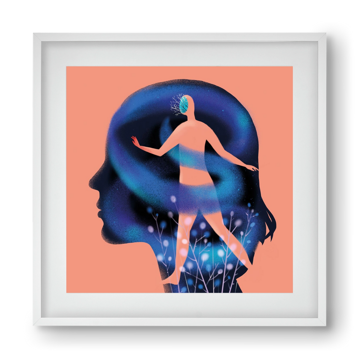 Tudatalatti, 40x40 cm (30x30 cm), Fehér keret, paszpartuval