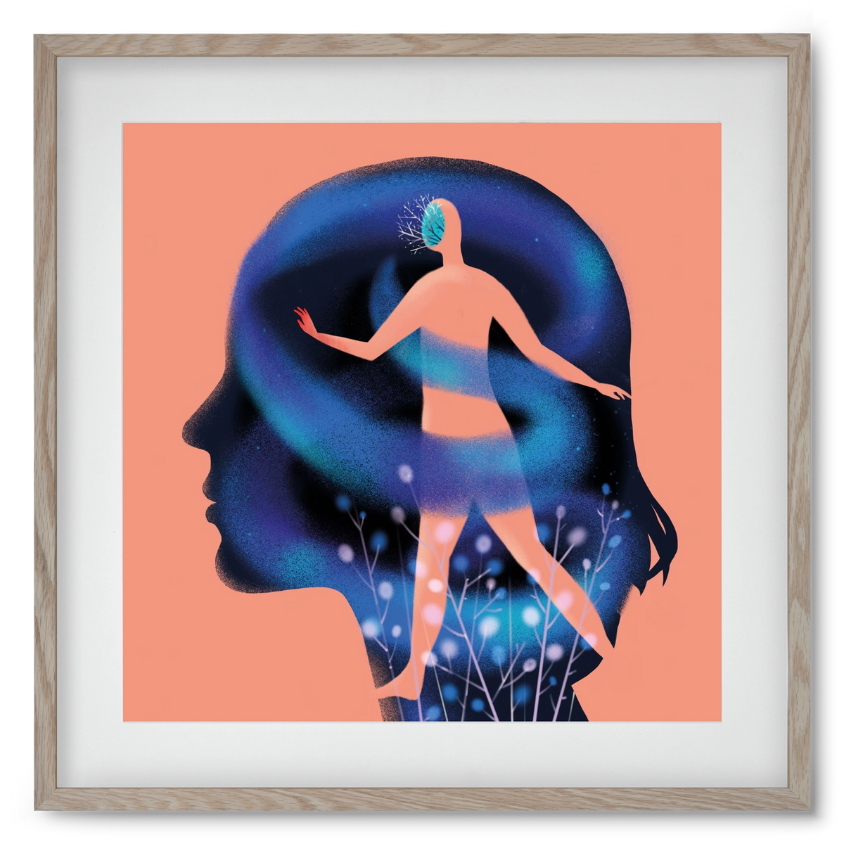 Tudatalatti, 50x50 cm (40x40 cm), Tölgy keret, paszpartuval