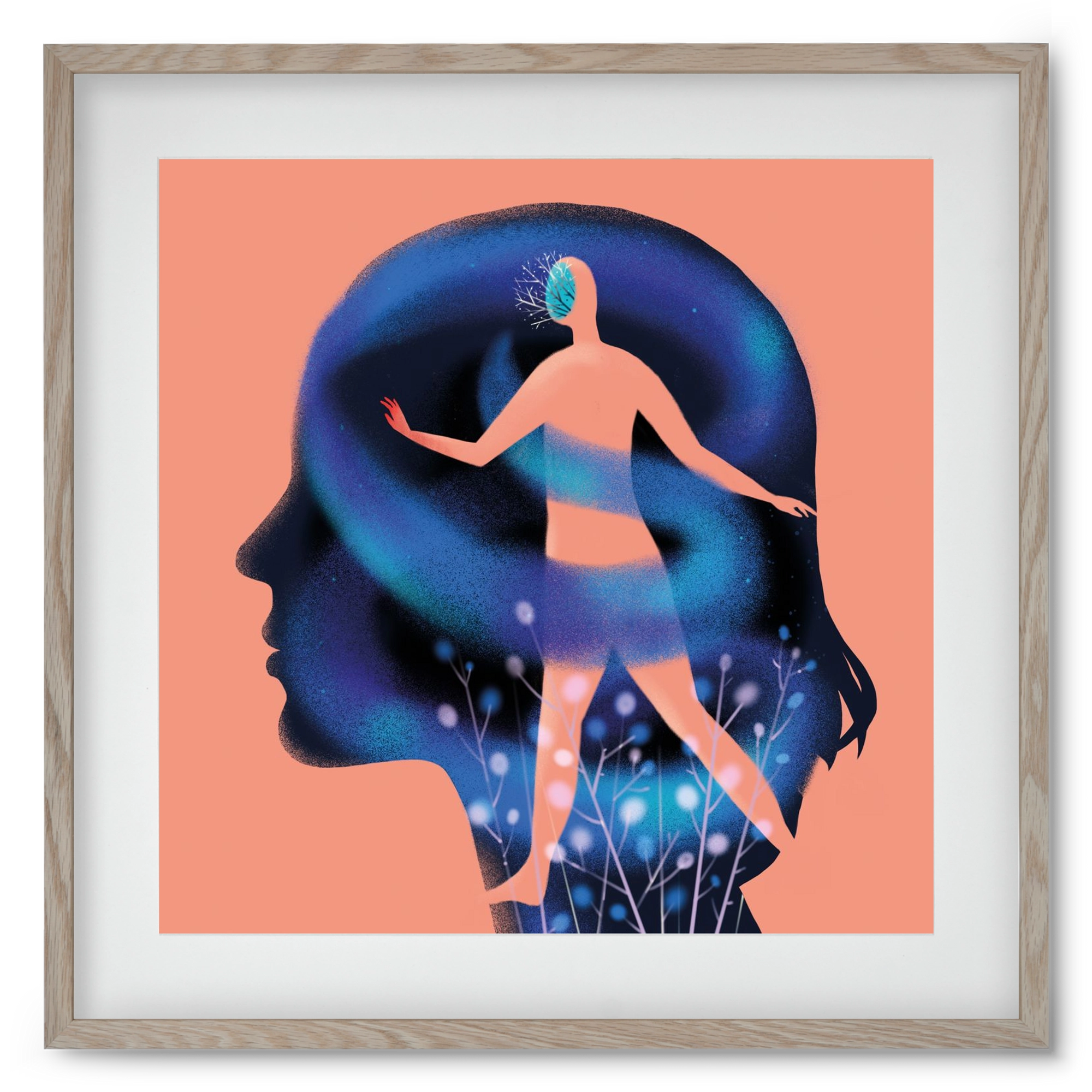 Tudatalatti, 50x50 cm (40x40 cm), Tölgy keret, paszpartuval