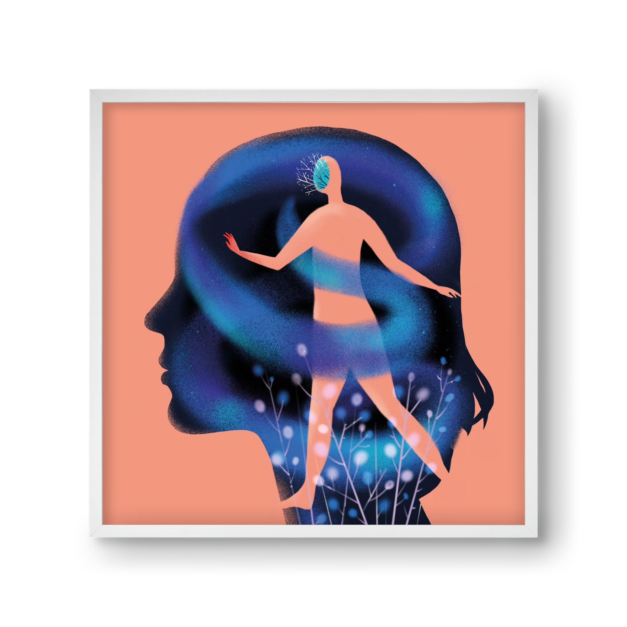 Tudatalatti, 30x30 cm (30x30 cm), Fehér keret