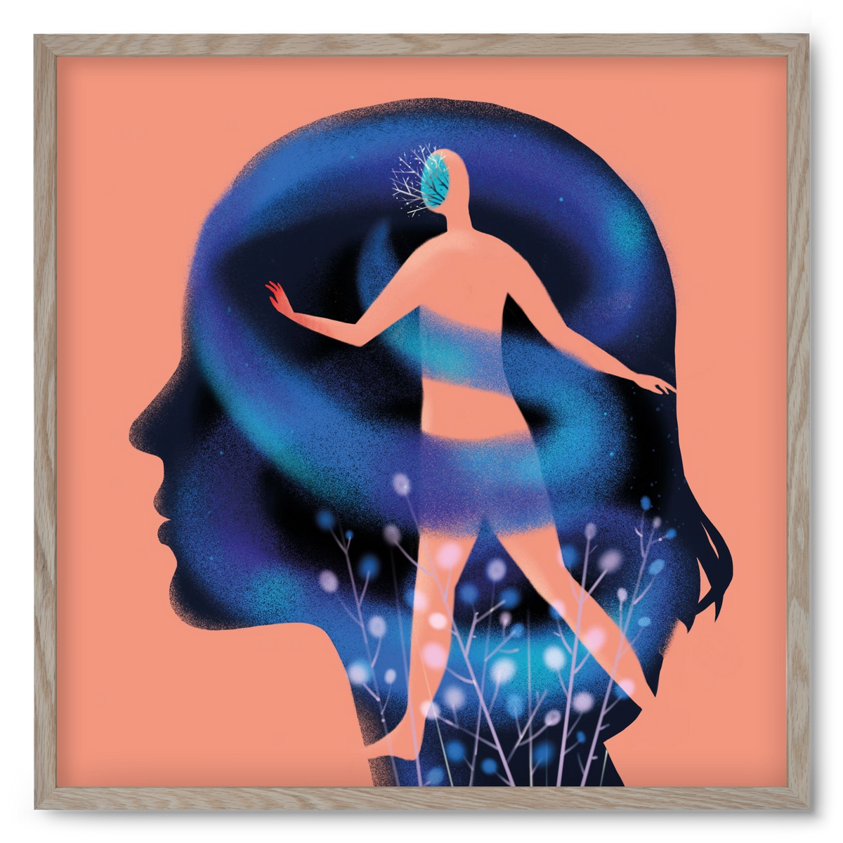 Tudatalatti, 50x50 cm (50x50 cm), Tölgy keret