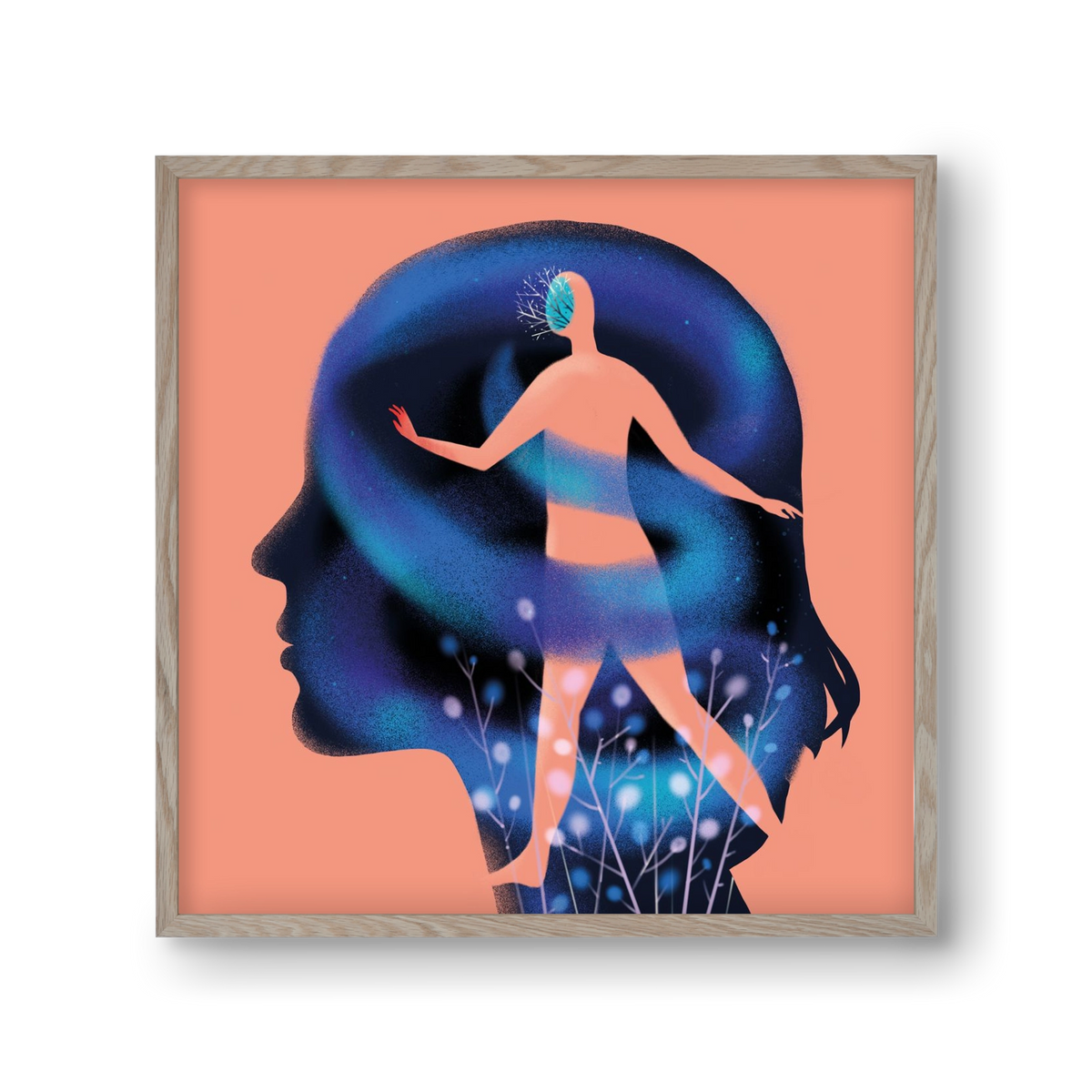 Tudatalatti, 30x30 cm (30x30 cm), Tölgy keret