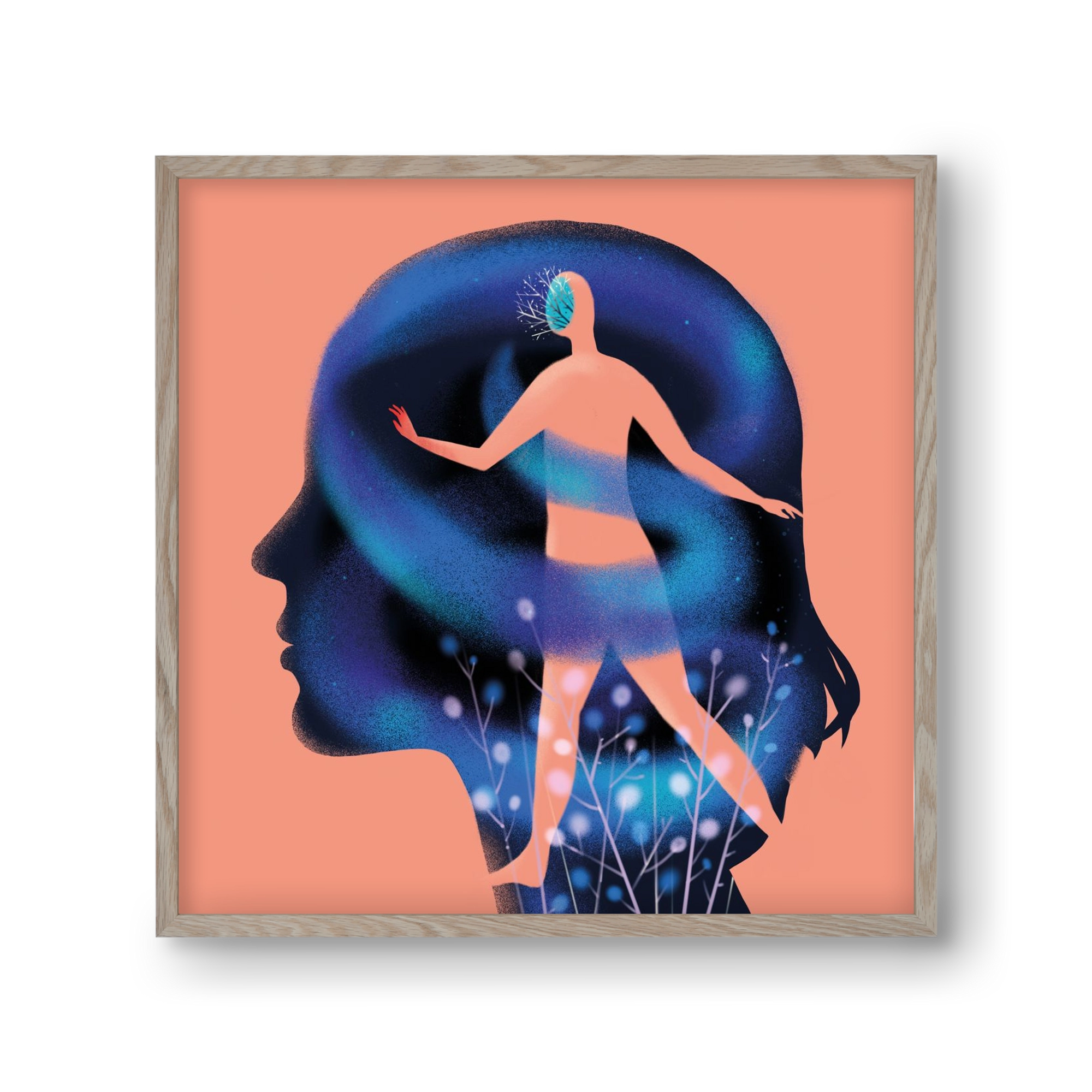 Tudatalatti, 30x30 cm (30x30 cm), Tölgy keret