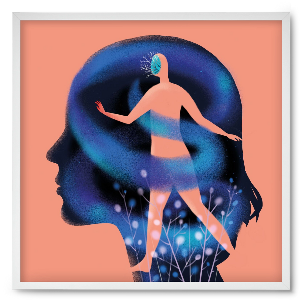 Tudatalatti, 50x50 cm (50x50 cm), Fehér keret