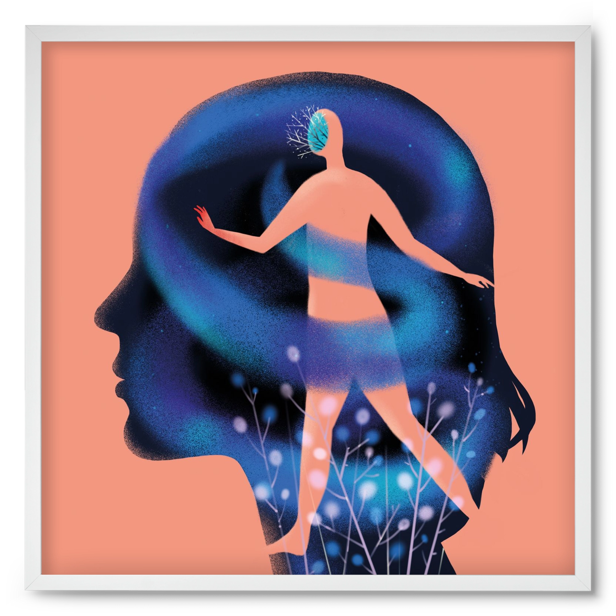 Tudatalatti, 50x50 cm (50x50 cm), Fehér keret